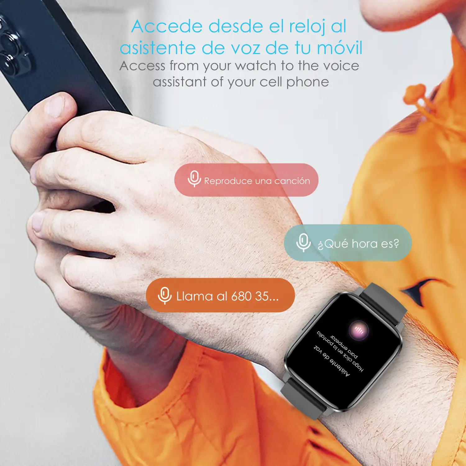 Smartwatch DTX MAX con múltiples modos deportivos, acceso asistente voz, Widgets. Monitor de oxígeno en sangre y cardiaco.