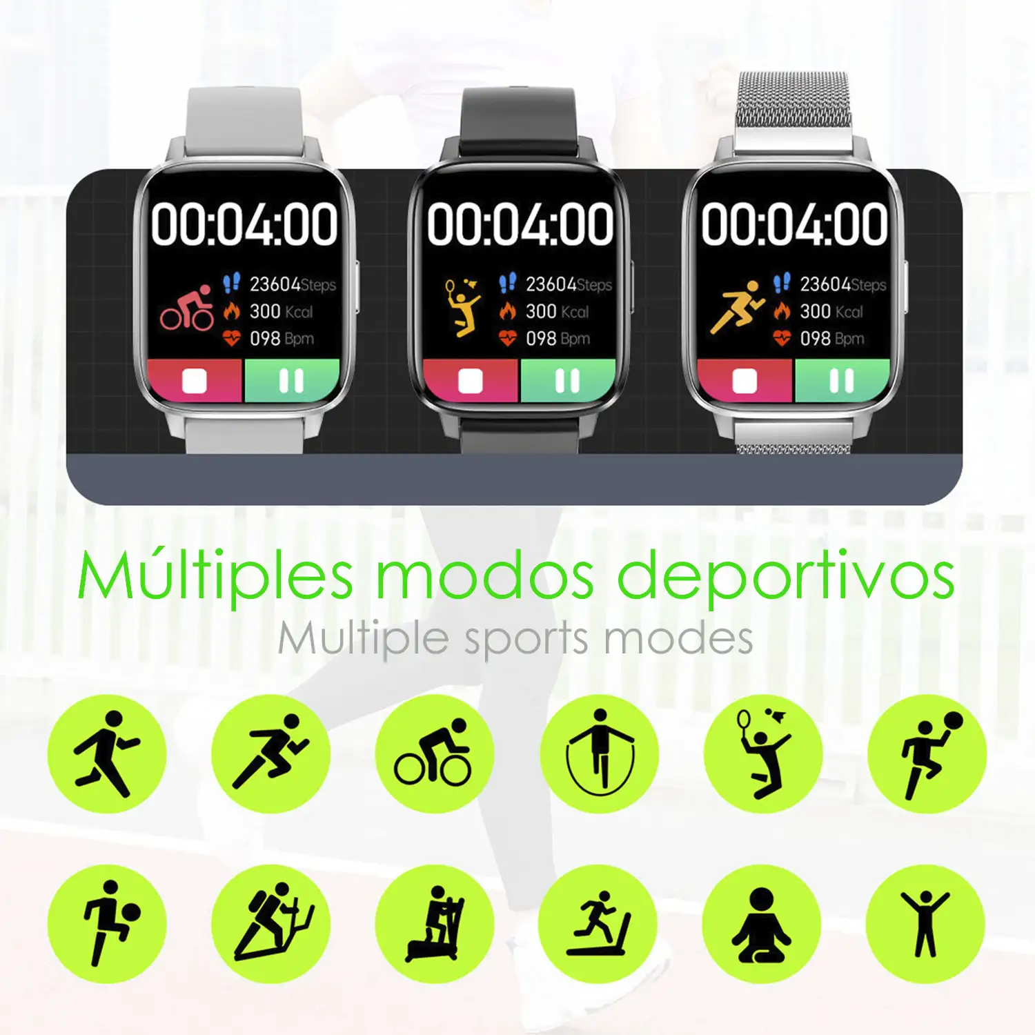 Smartwatch DTX MAX con múltiples modos deportivos, acceso asistente voz, Widgets. Monitor de oxígeno en sangre y cardiaco.