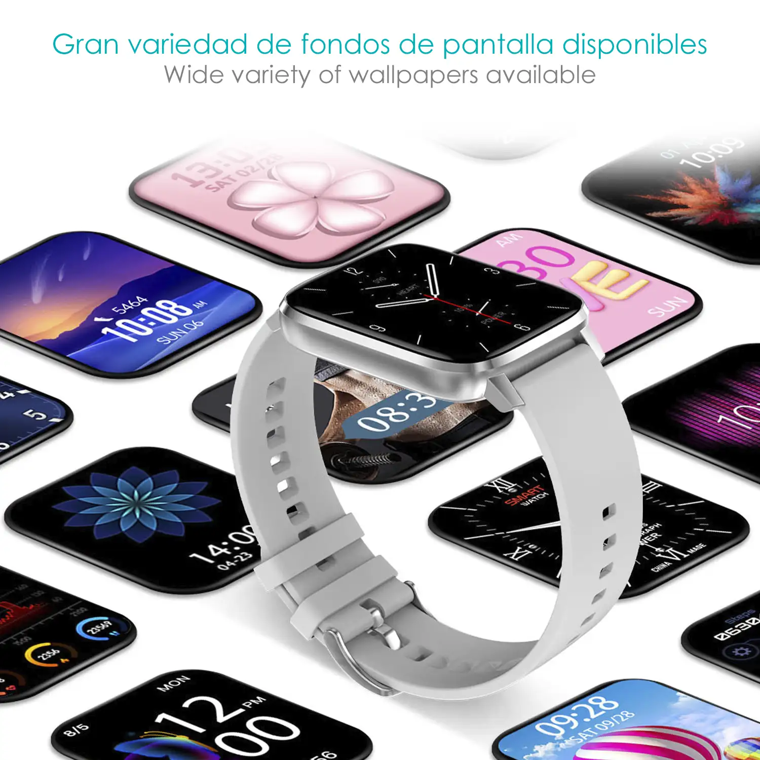 Smartwatch DTX MAX con múltiples modos deportivos, acceso asistente voz, Widgets. Monitor de oxígeno en sangre y cardiaco.