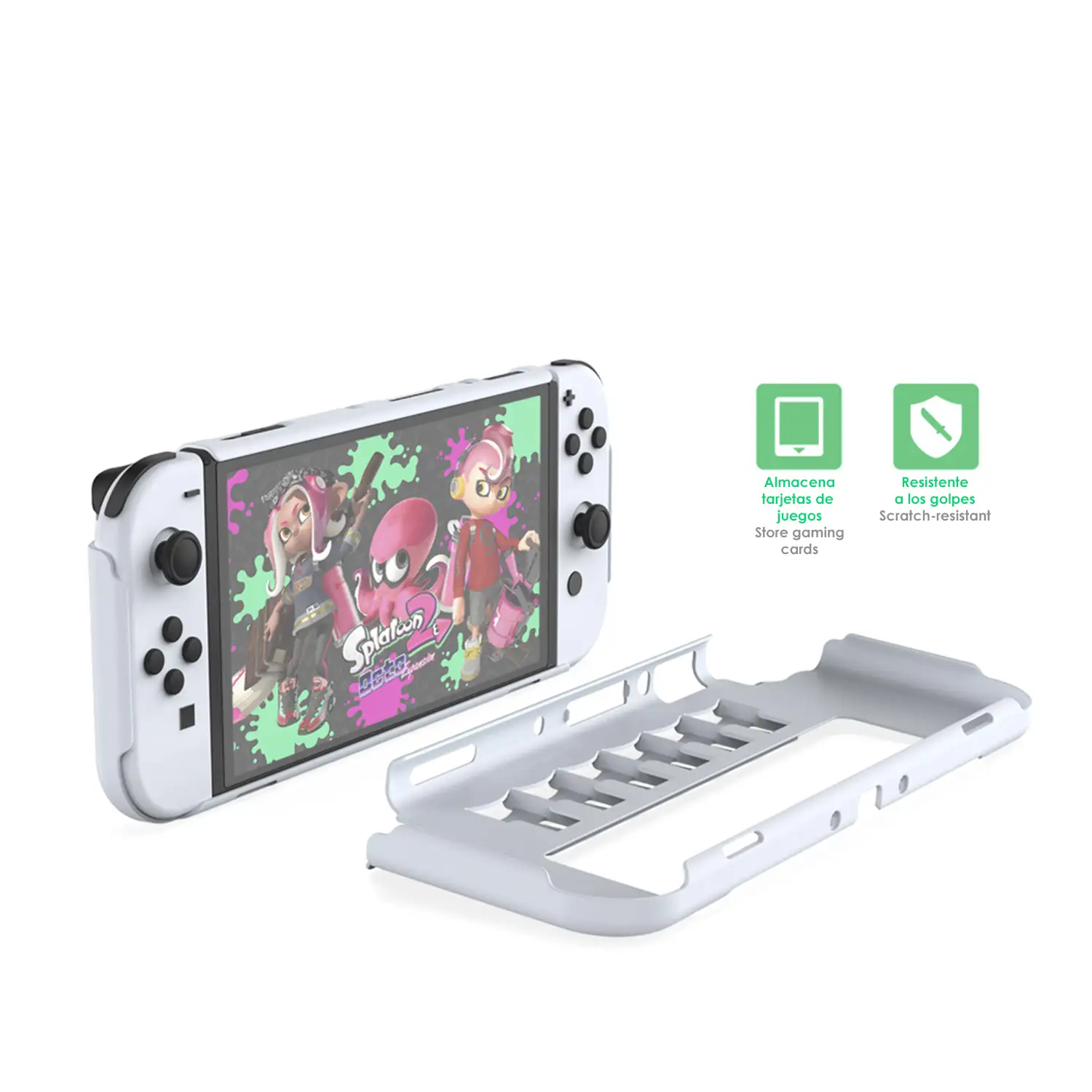 Carcasa con 6 slots para tarjetas de juegos, compatible con Switch Oled.