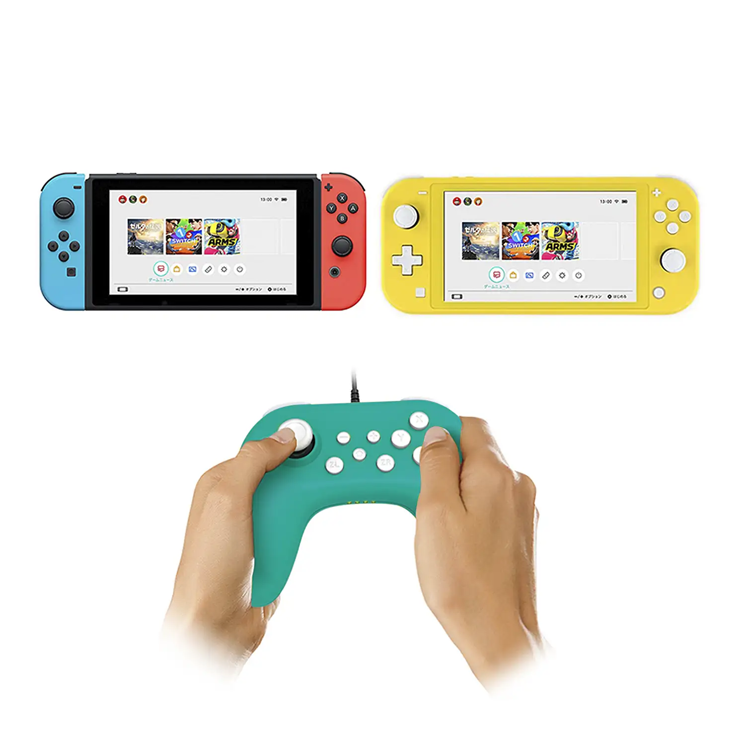 Mando Dobe con cable compatible con Switch. Equipado con funciones de vibración del motor e indicador del canal de conexión