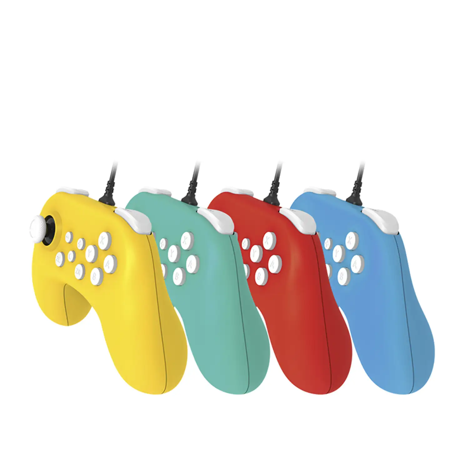 Mando Dobe con cable compatible con Switch. Equipado con funciones de vibración del motor e indicador del canal de conexión