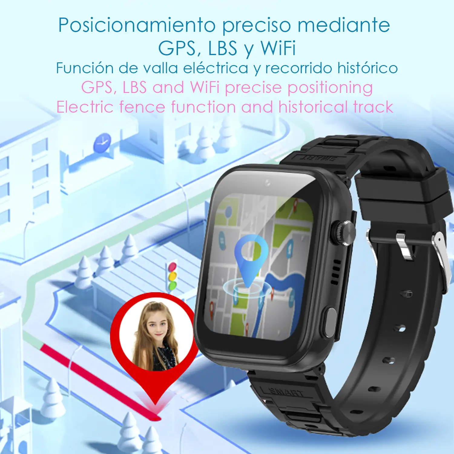 Smartwatch Phone Infantil T45 4G Android 8.1. Conectividad GPS, WIFI, LBS. Reconocimiento facial.