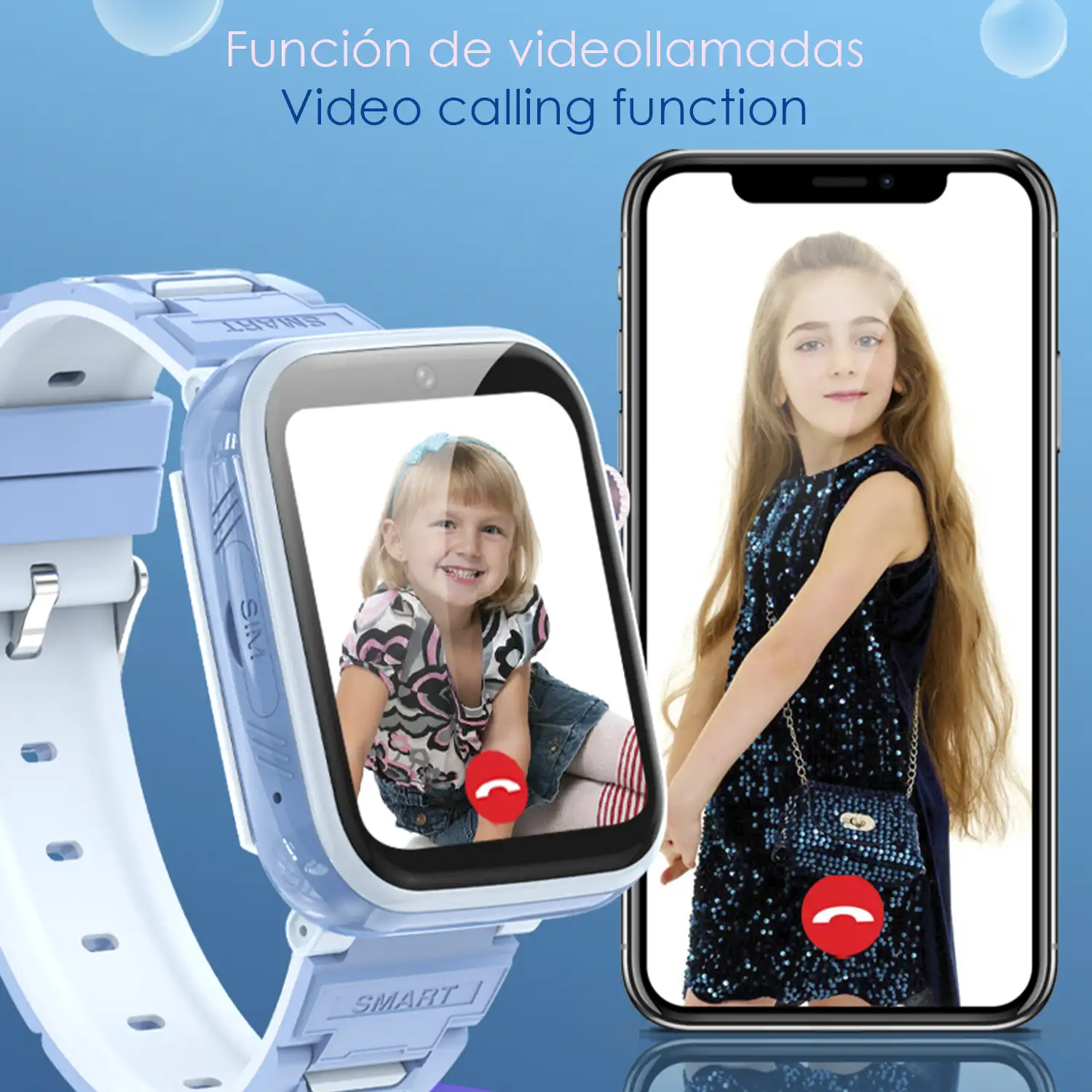Smartwatch Phone Infantil T45 4G Android 8.1. Conectividad GPS, WIFI, LBS. Reconocimiento facial.