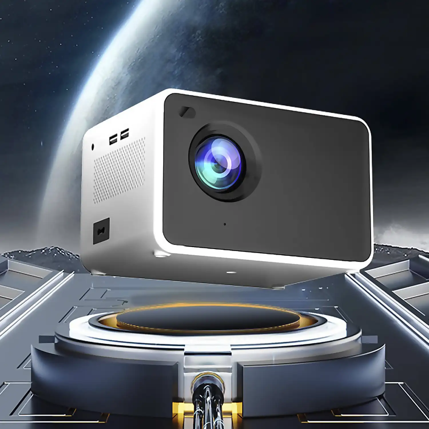 Video proyector LCD P2, con WiFi y Bluetooth. Resolución nativa HD720, 32 a 150 pulgadas. Duplicación de pantalla para iOS y Android.