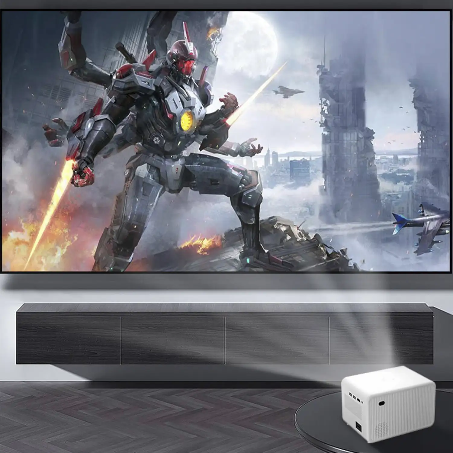 Video proyector LCD P2, con WiFi y Bluetooth. Resolución nativa HD720, 32 a 150 pulgadas. Duplicación de pantalla para iOS y Android.