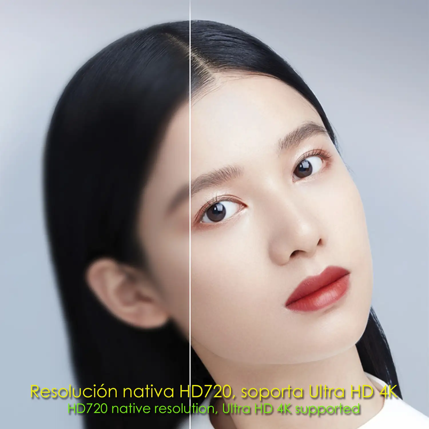 Video proyector LCD T8 con Android incorporado, con WiFi y Bluetooth. Resolución nativa HD720, 32 a 150 pulgadas. Soporta 4K.
