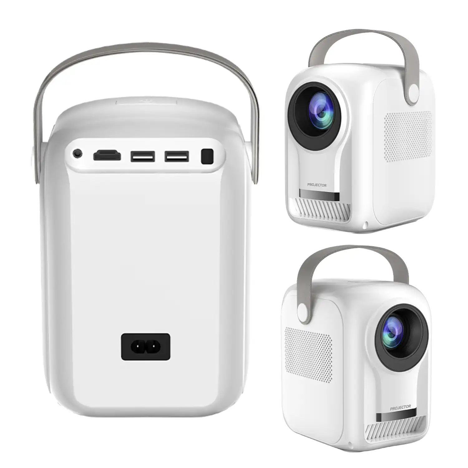 Video proyector LCD A2 vertical, con WiFi y Bluetooth. Resolución nativa HD720, 32 a 150 pulgadas. Duplicación de pantalla para iOS y Android.