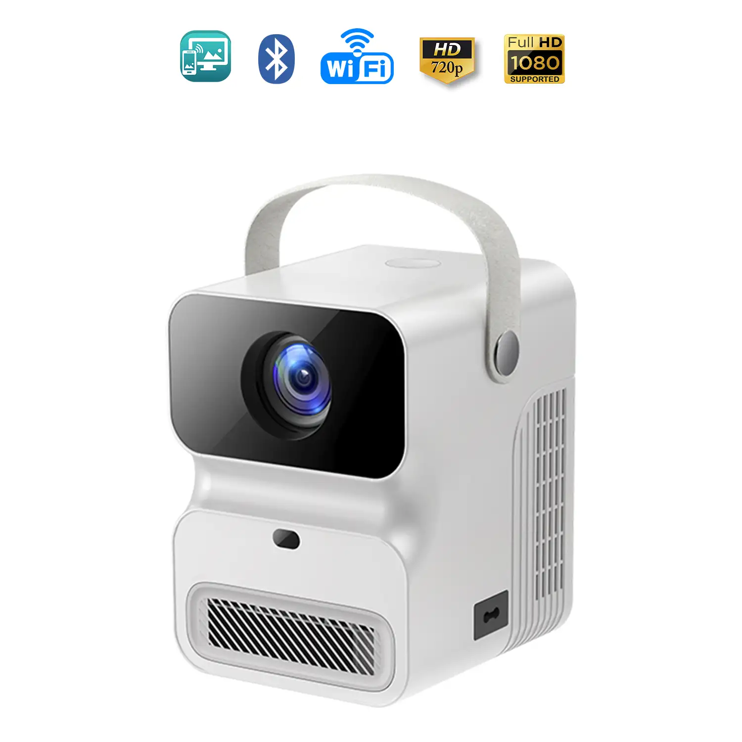Video proyector LCD S2, con WiFi y Bluetooth. Resolución nativa HD720, 32 a 150 pulgadas. Duplicación de pantalla para iOS y Android.