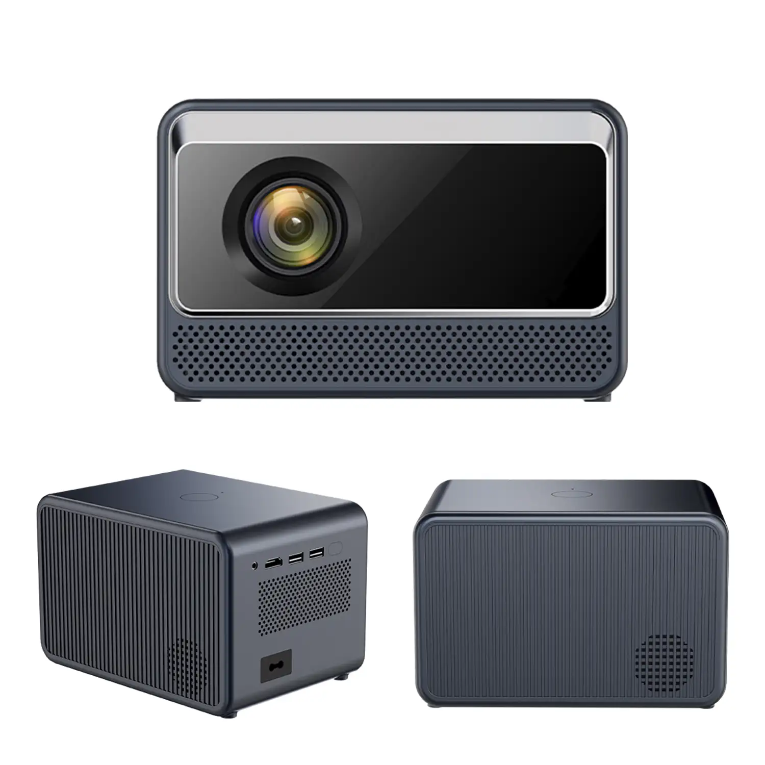 Video proyector LCD A2 horizontal, con WiFi y Bluetooth. Resolución nativa HD720, 32 a 150 pulgadas. Duplicación de pantalla para iOS y Android.
