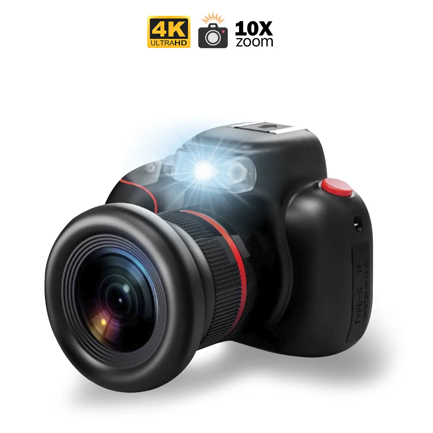 Cámara digital D6PRO de fotos 48mpx y video 4K, para niños. Pantalla de 2,4. Zoom manual giratorio. Flash, cámara secundaria.
