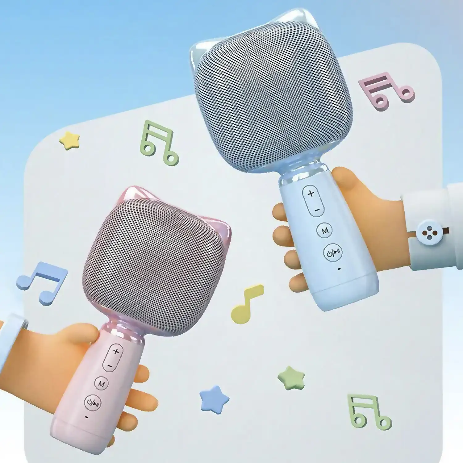 Micrófono Karaoke KG003 Bluetooth 5.0. Efecto reverb. Conectividad multidispositivo, efectos de voz, cancelación de voz, varias entradas.