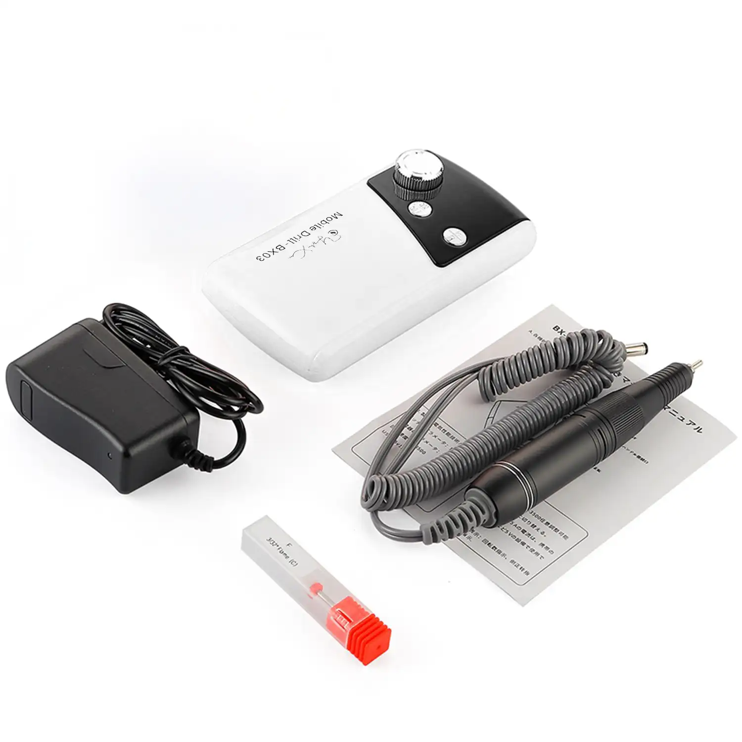 Pulidora de uñas con batería recargable de 2000mAh, hasta 35.000rpm. Velocidad regulable. Incluye 1 cabezal de pulido.