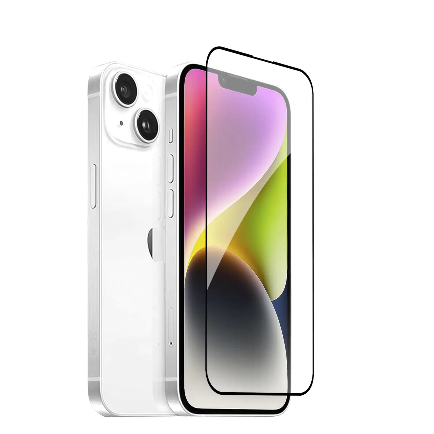 Protector de pantalla de cristal templado full cover para iPhone 13 Pro Max / 14 Plus