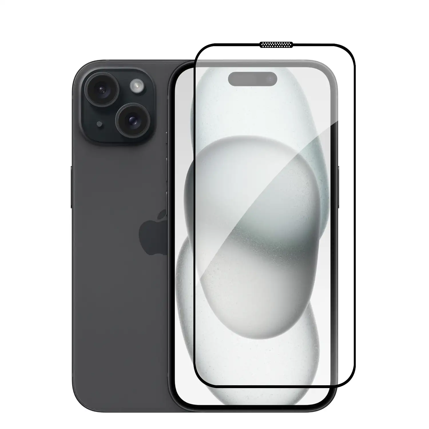 Protector de pantalla de cristal templado full cover para iPhone 15