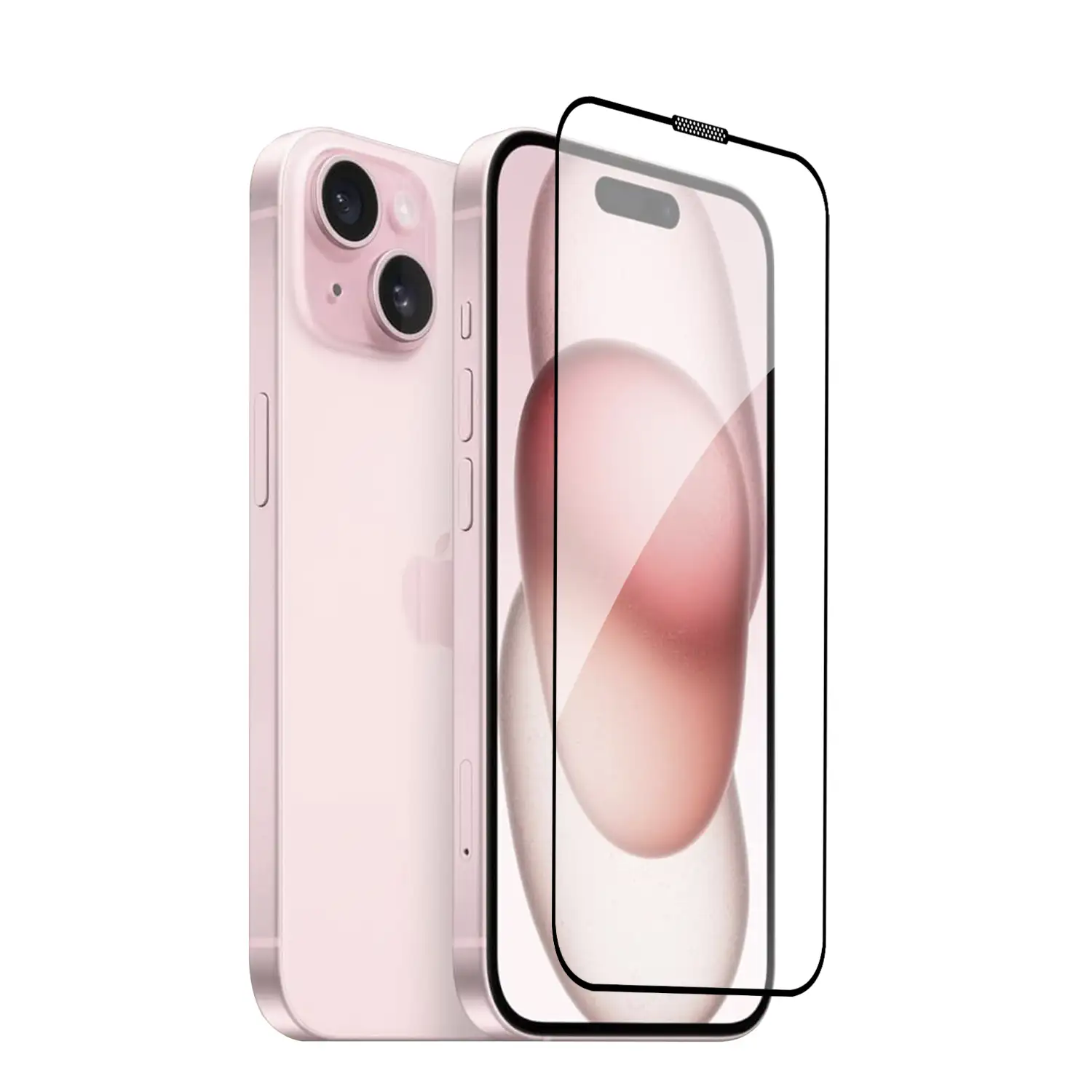Protector de pantalla de cristal templado full cover para iPhone 15