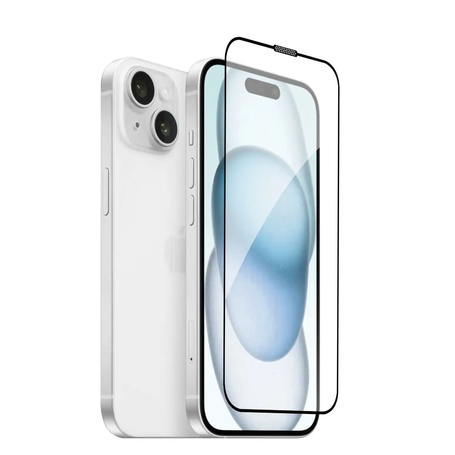 Protector de pantalla de cristal templado full cover para iPhone 15 Plus
