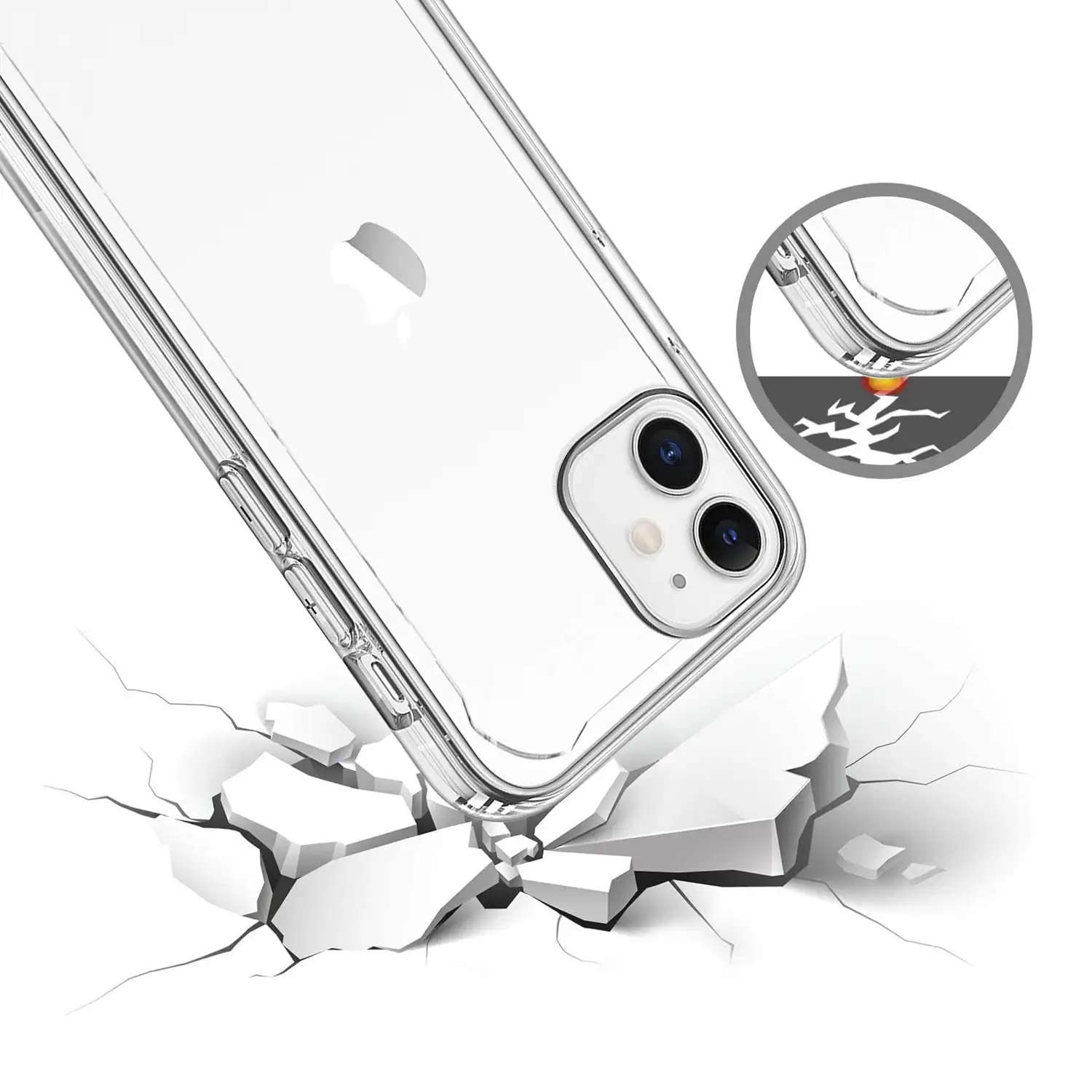 Carcasa transparente Armour antichoque con bordes reforzados para iPhone 12 Mini