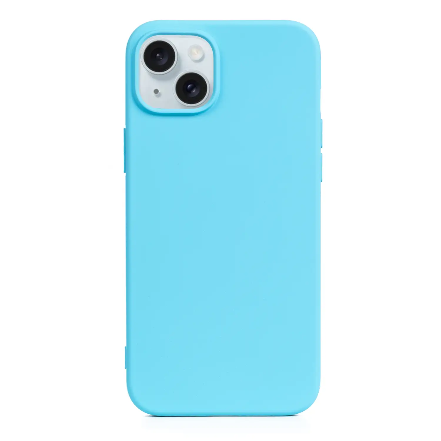 Carcasa de silicona Essential para iPhone 15 Plus. Interior aterciopelado suave.