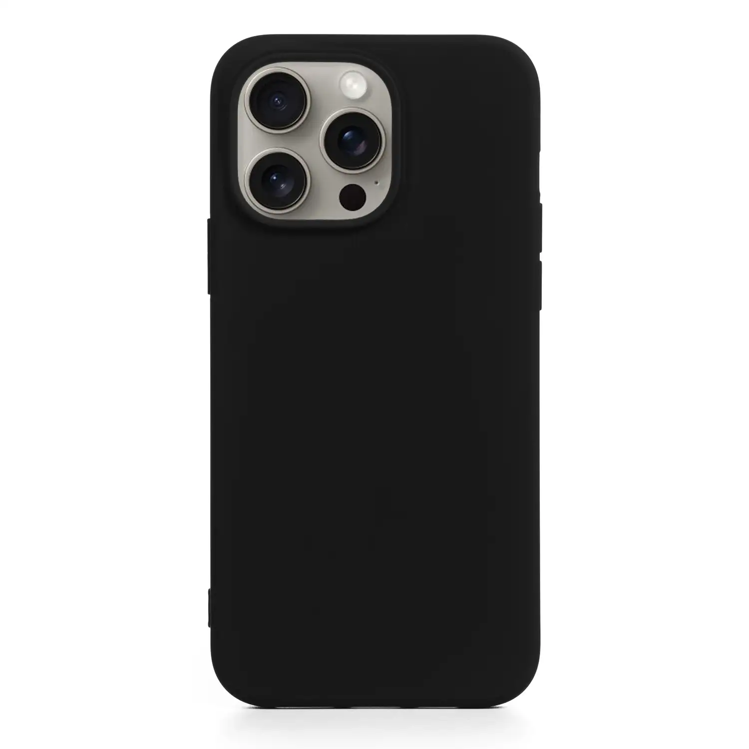 Carcasa de silicona Essential para iPhone 15 Pro. Interior aterciopelado suave.