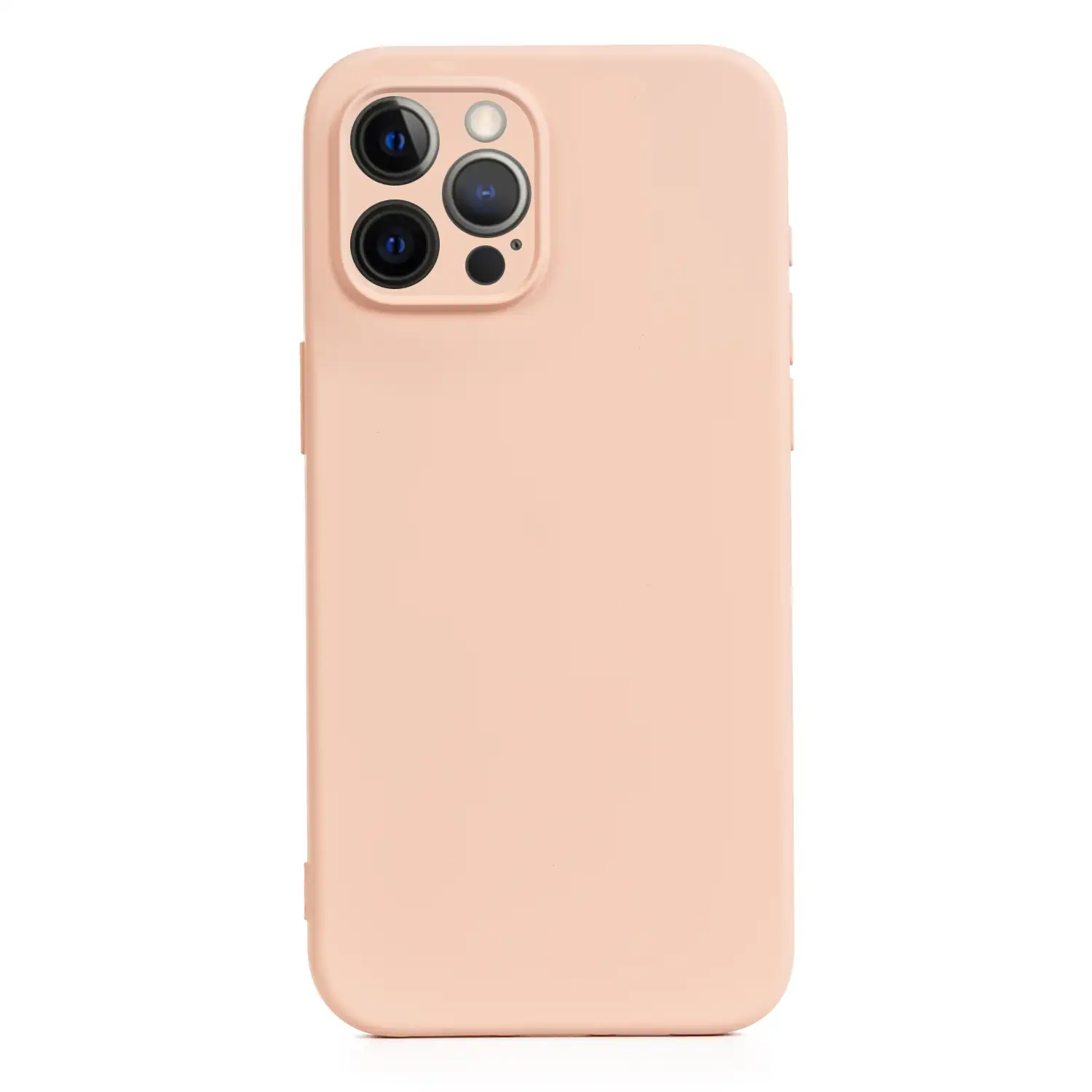 Carcasa de silicona Essential con protección de cámara para iPhone 12 Pro Max. Interior aterciopelado suave.