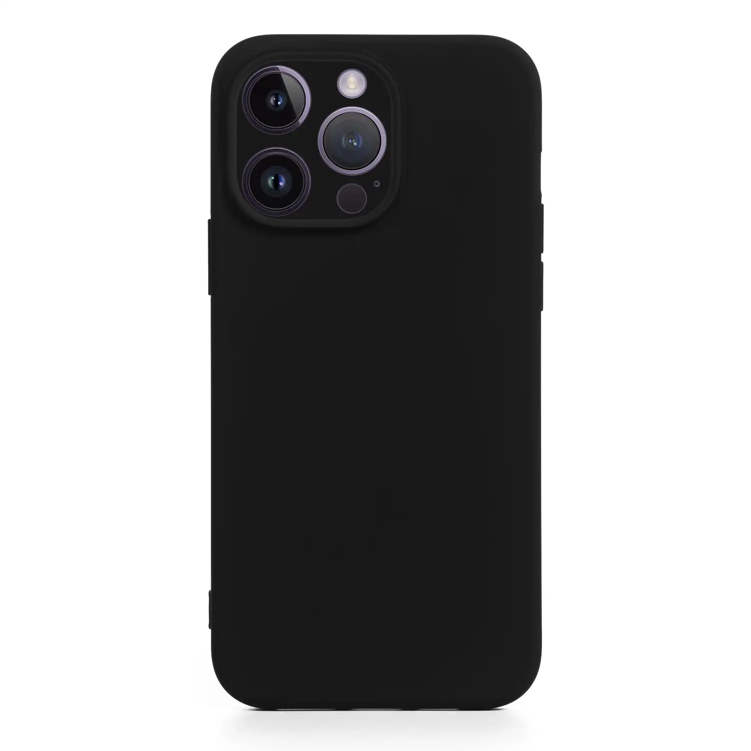 Carcasa de silicona Essential con protección de cámara para iPhone 14 Pro. Interior aterciopelado suave.