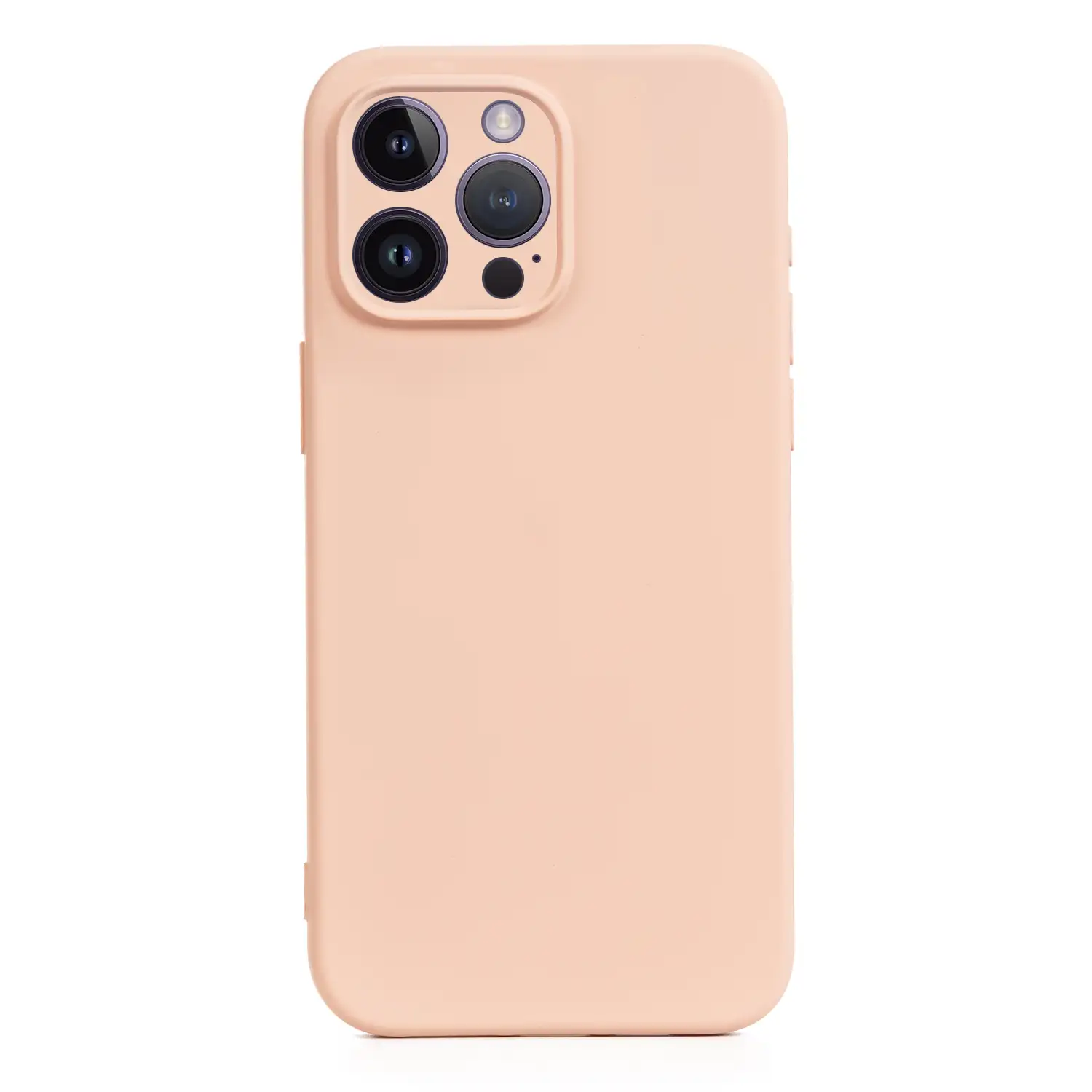 Carcasa de silicona Essential con protección de cámara para iPhone 14 Pro Max. Interior aterciopelado suave.