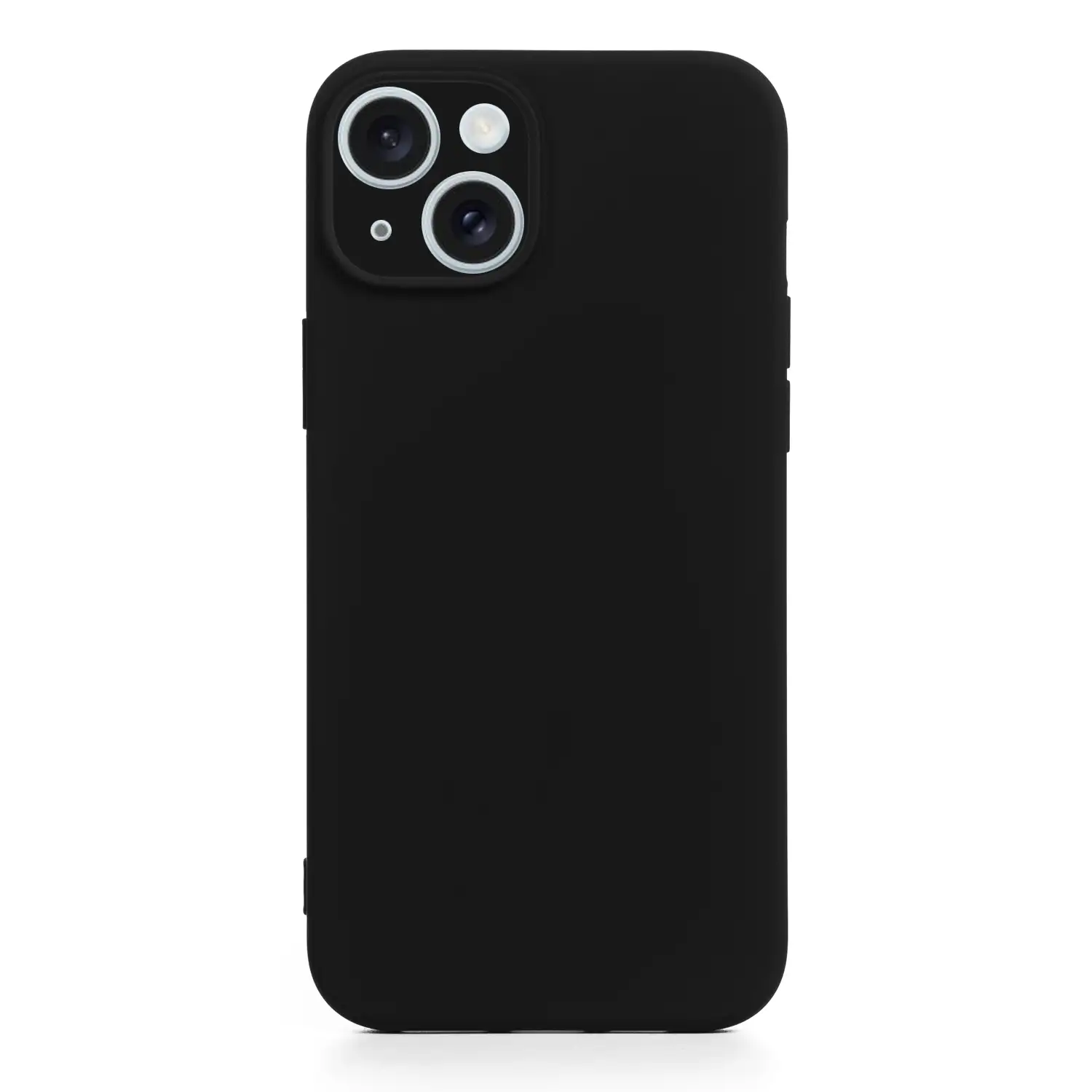 Carcasa de silicona Essential con protección de cámara para iPhone 15. Interior aterciopelado suave.