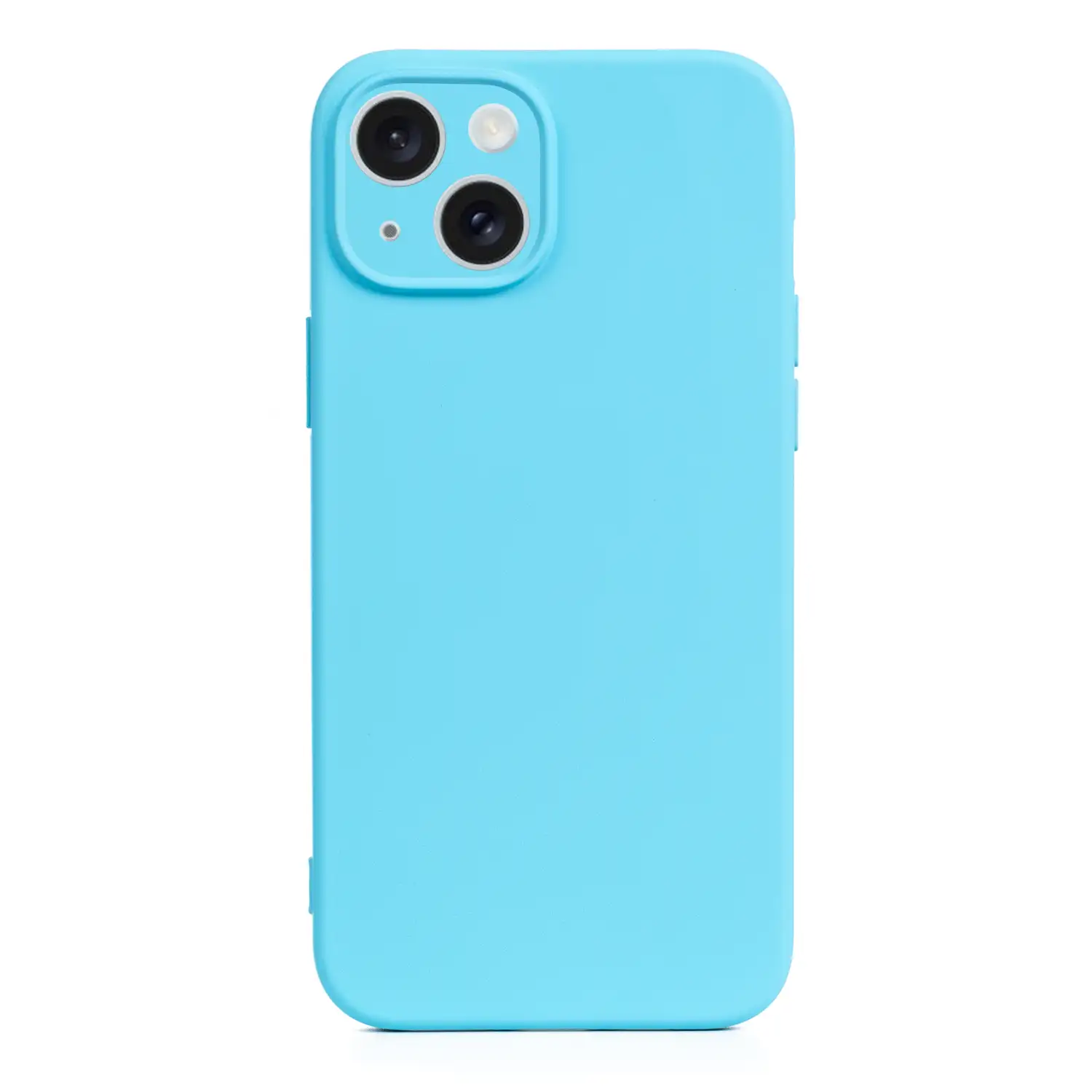 Carcasa de silicona Essential con protección de cámara para iPhone 15. Interior aterciopelado suave.