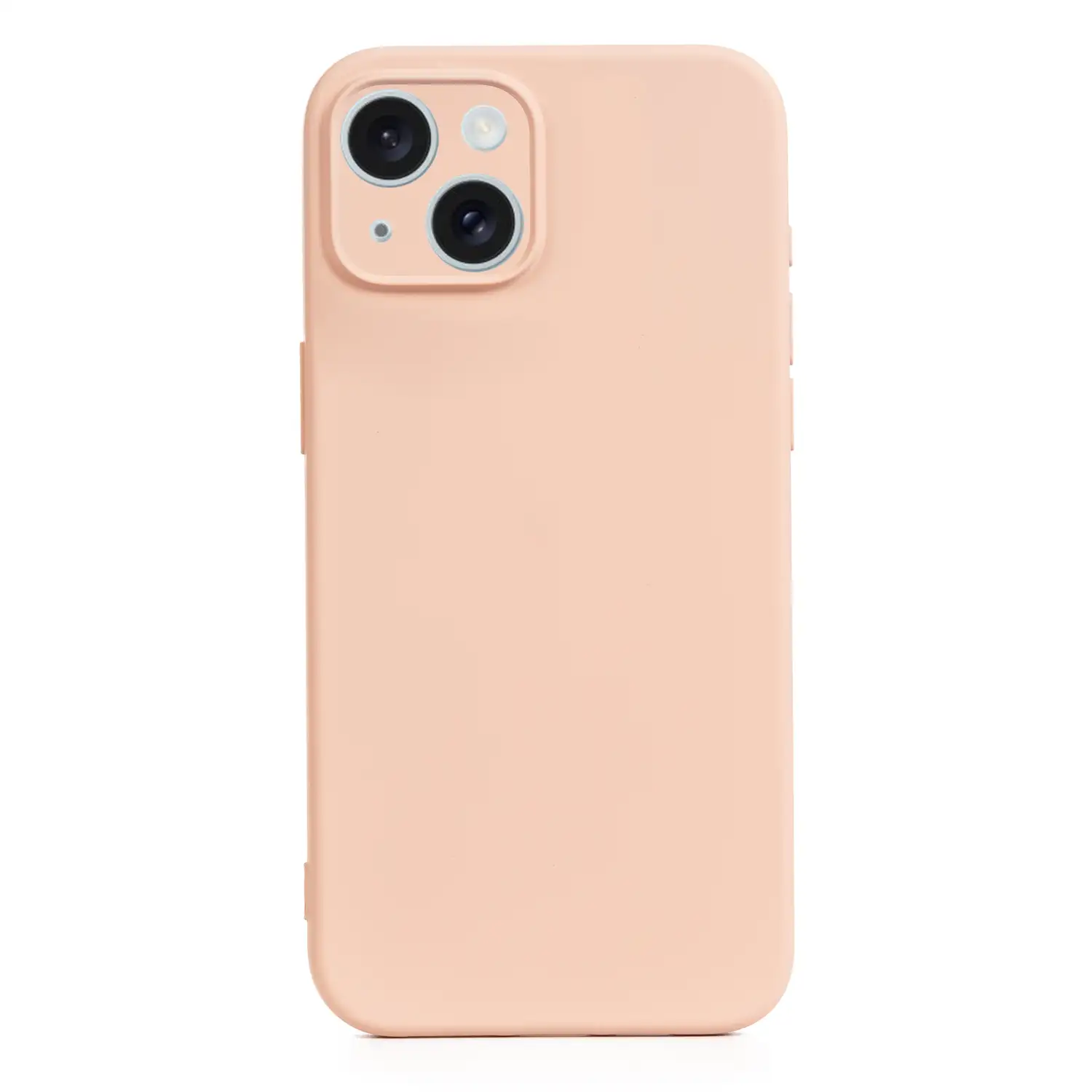 Carcasa de silicona Essential con protección de cámara para iPhone 15. Interior aterciopelado suave.