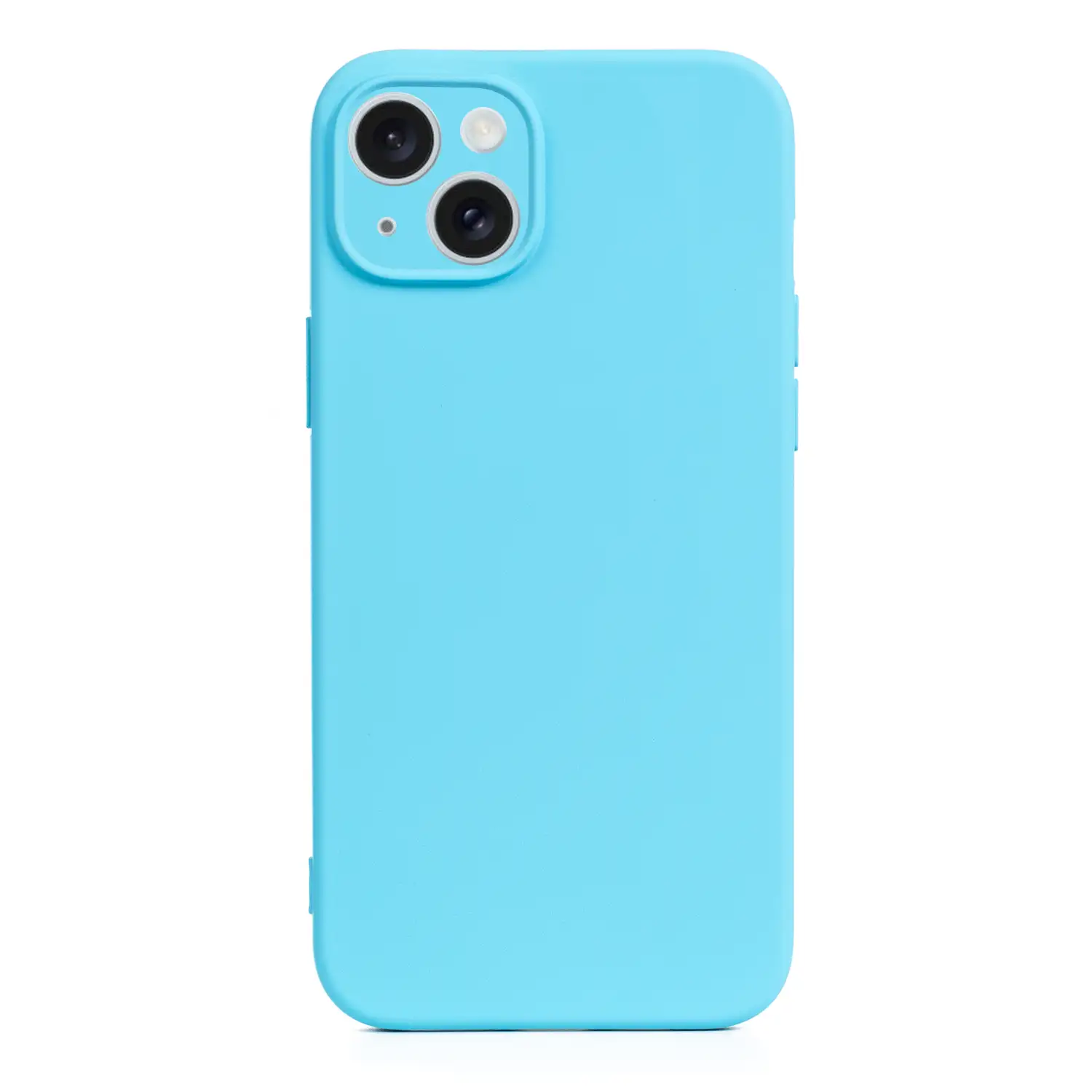 Carcasa de silicona Essential con protección de cámara para iPhone 15 Plus. Interior aterciopelado suave.
