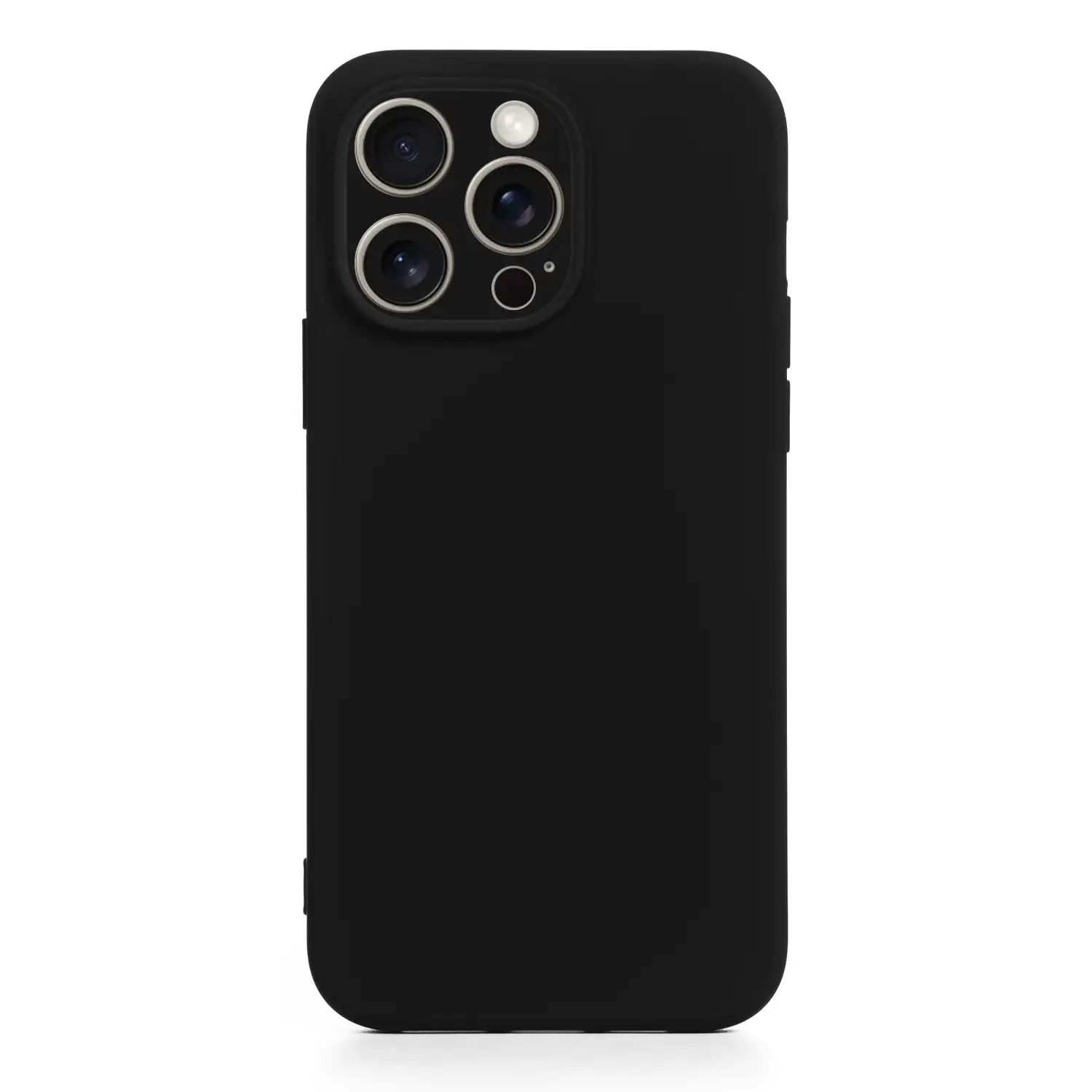 Carcasa de silicona Essential con protección de cámara para iPhone 15 Pro. Interior aterciopelado suave.