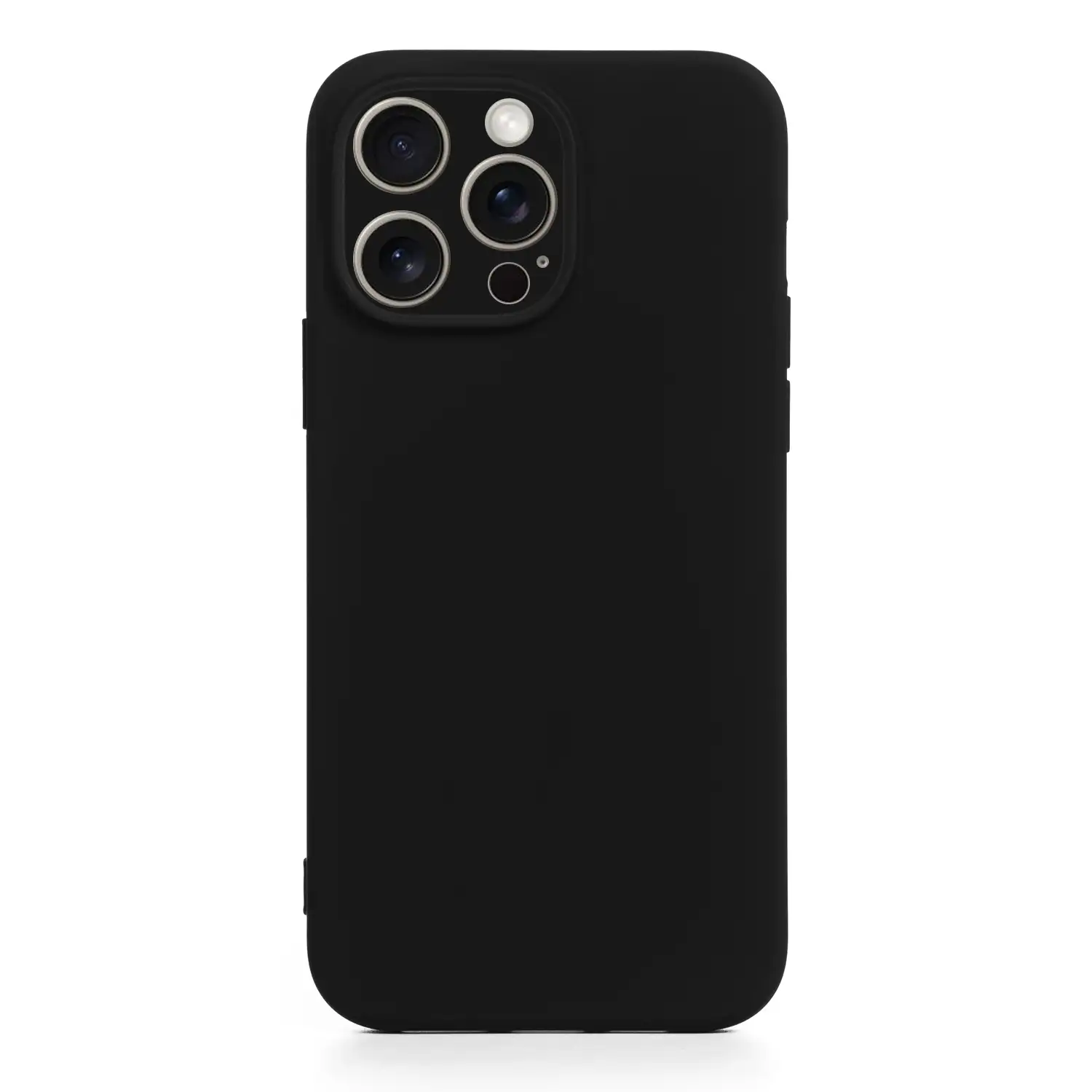 Carcasa de silicona Essential con protección de cámara para iPhone 15 Pro Max. Interior aterciopelado suave.