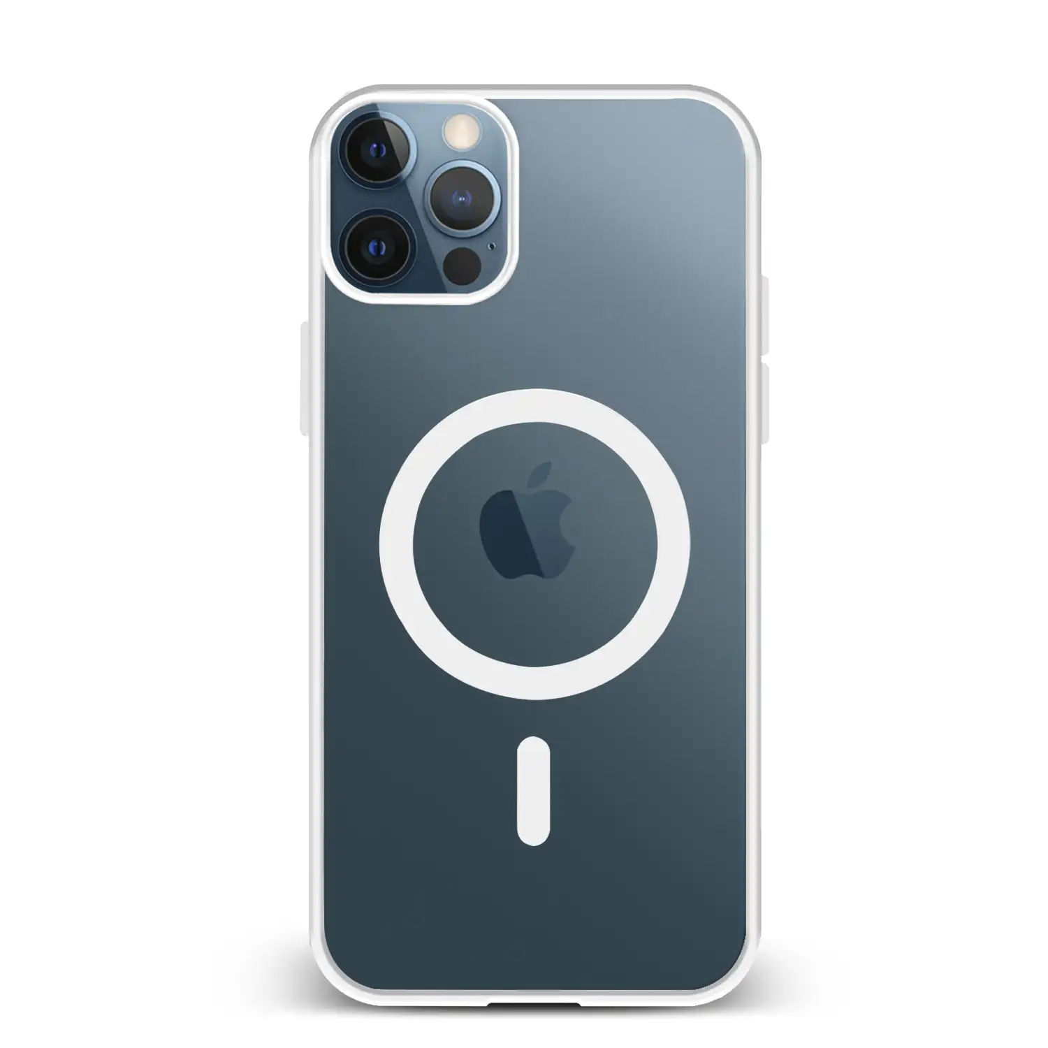 Carcasa híbrida antigolpes Magsafe para iPhone 12 Pro Max. Bordes de silicona y PVC posterior.