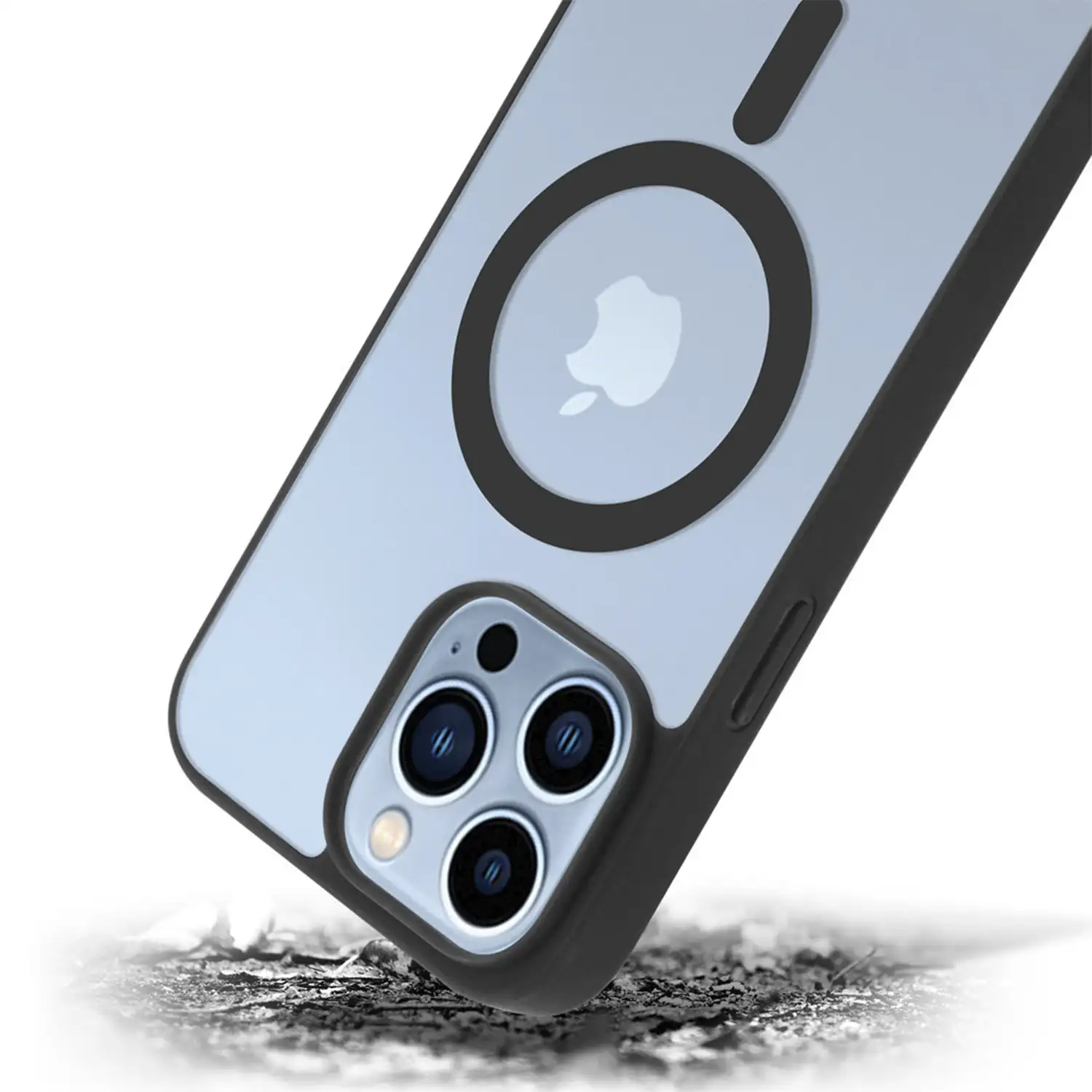 Carcasa híbrida antigolpes Magsafe para iPhone 12 Pro Max. Bordes de silicona y PVC posterior.