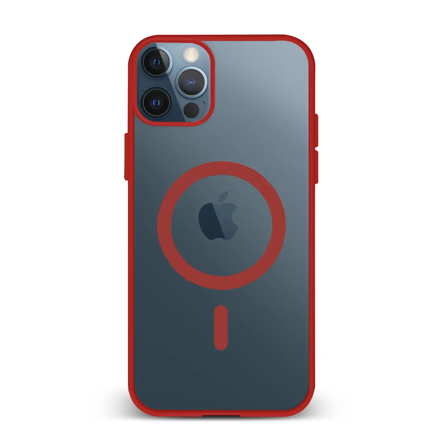 Carcasa híbrida antigolpes Magsafe para iPhone 12 Pro Max. Bordes de silicona y PVC posterior.