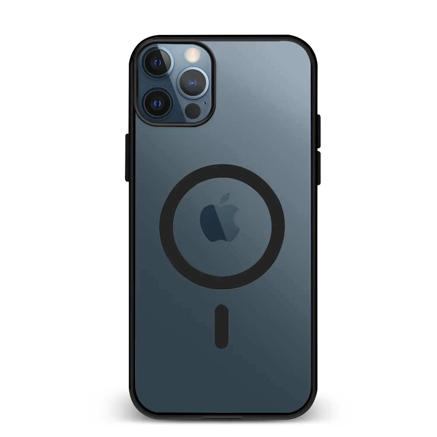 Carcasa híbrida antigolpes Magsafe para iPhone 15 Pro Max. Bordes de silicona y PVC posterior.