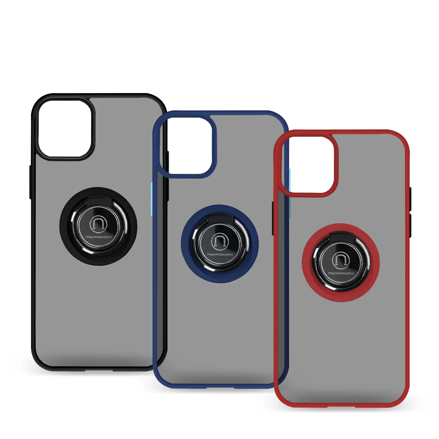 Carcasa híbrida antigolpes Clampstand para 15 Pro. Anillo de sujección plegable + modo stand.