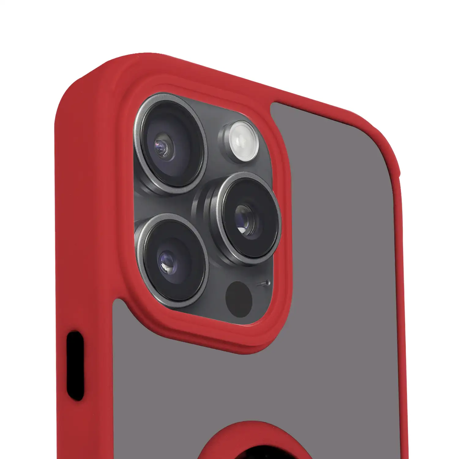 Carcasa híbrida antigolpes Clampstand para 15 Pro Max. Anillo de sujección plegable + modo stand.