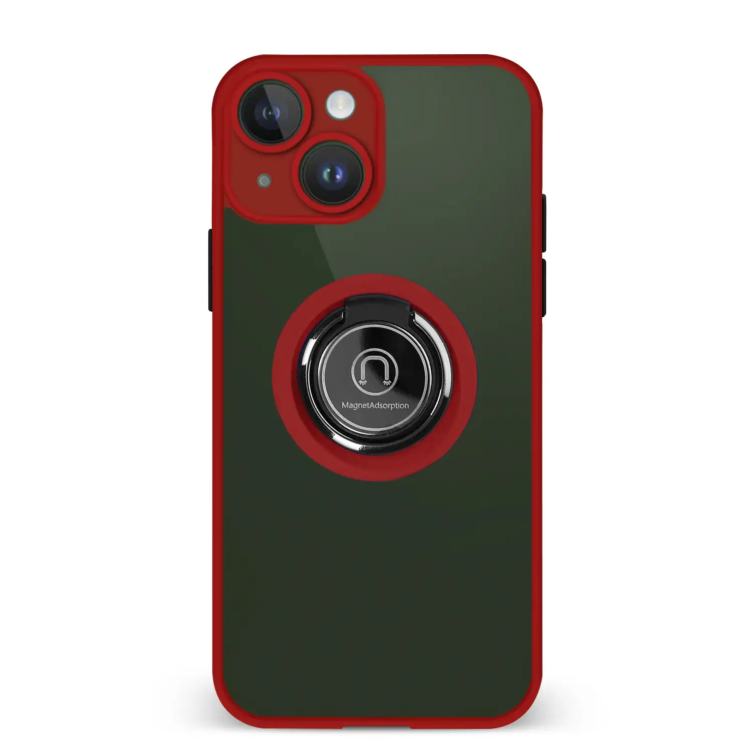 Carcasa híbrida antigolpes Clampstand con protección de cámara para 13 Mini. Anillo de sujección plegable + modo stand.