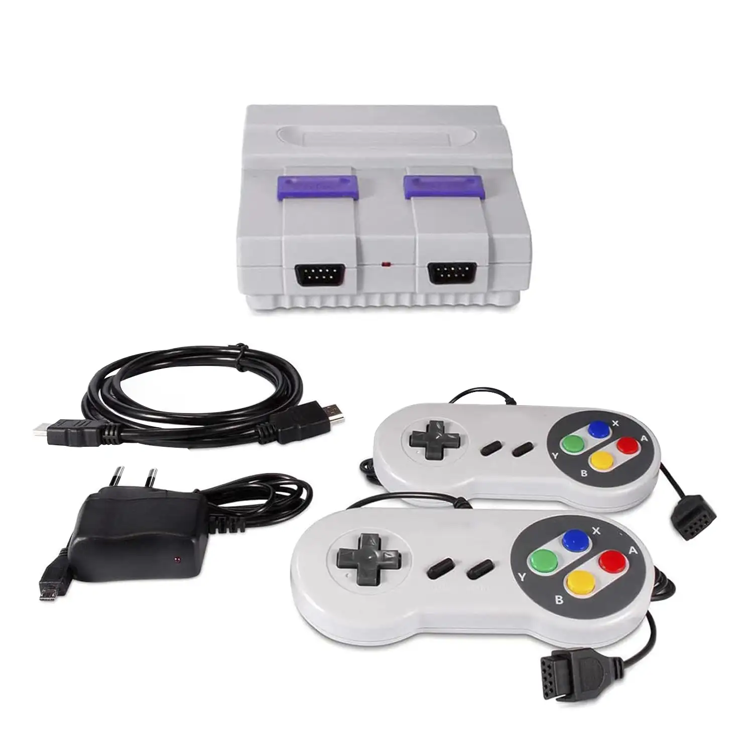 Consola retro Super Mini SN-02 con 821 juegos clásicos de 8 bits. 2 mandos, HD1080P.
