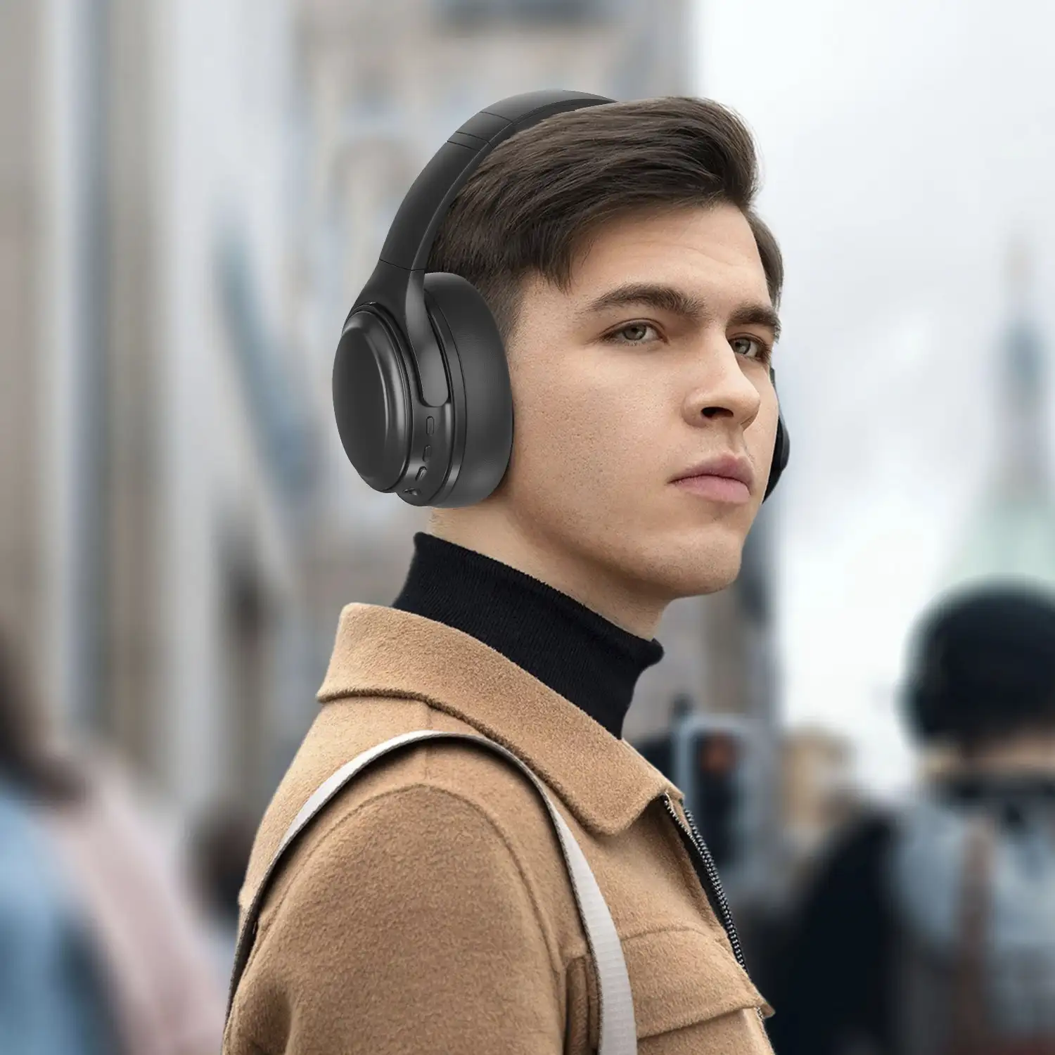 Cascos VJ099 Bluetooth 5.3 con cancelación activa de ruido ANC. Manos libres, acceso asistente voz.
