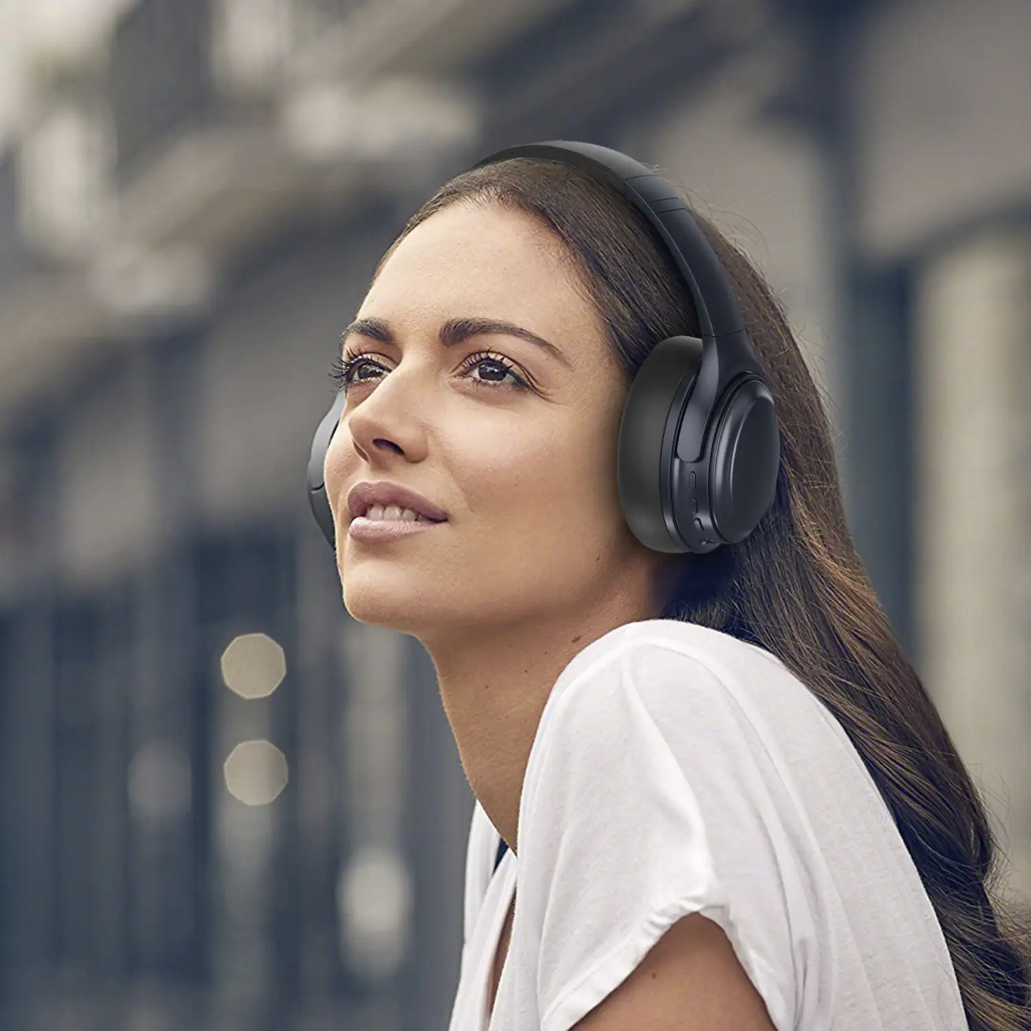 Cascos VJ099 Bluetooth 5.3 con cancelación activa de ruido ANC. Manos libres, acceso asistente voz.