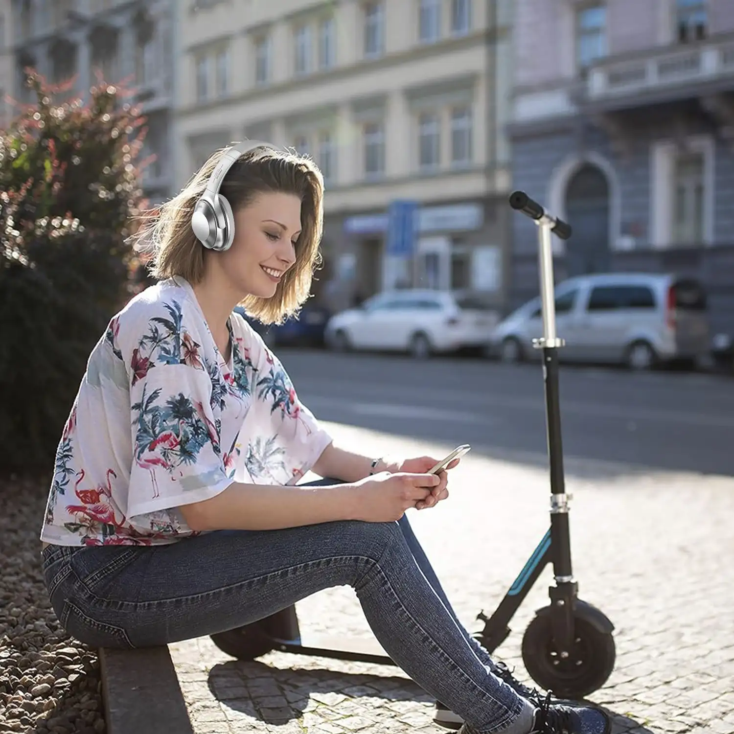 Cascos VJ901 Bluetooth 5.3 con cancelación activa de ruido ANC. Manos libres, acceso asistente de voz.