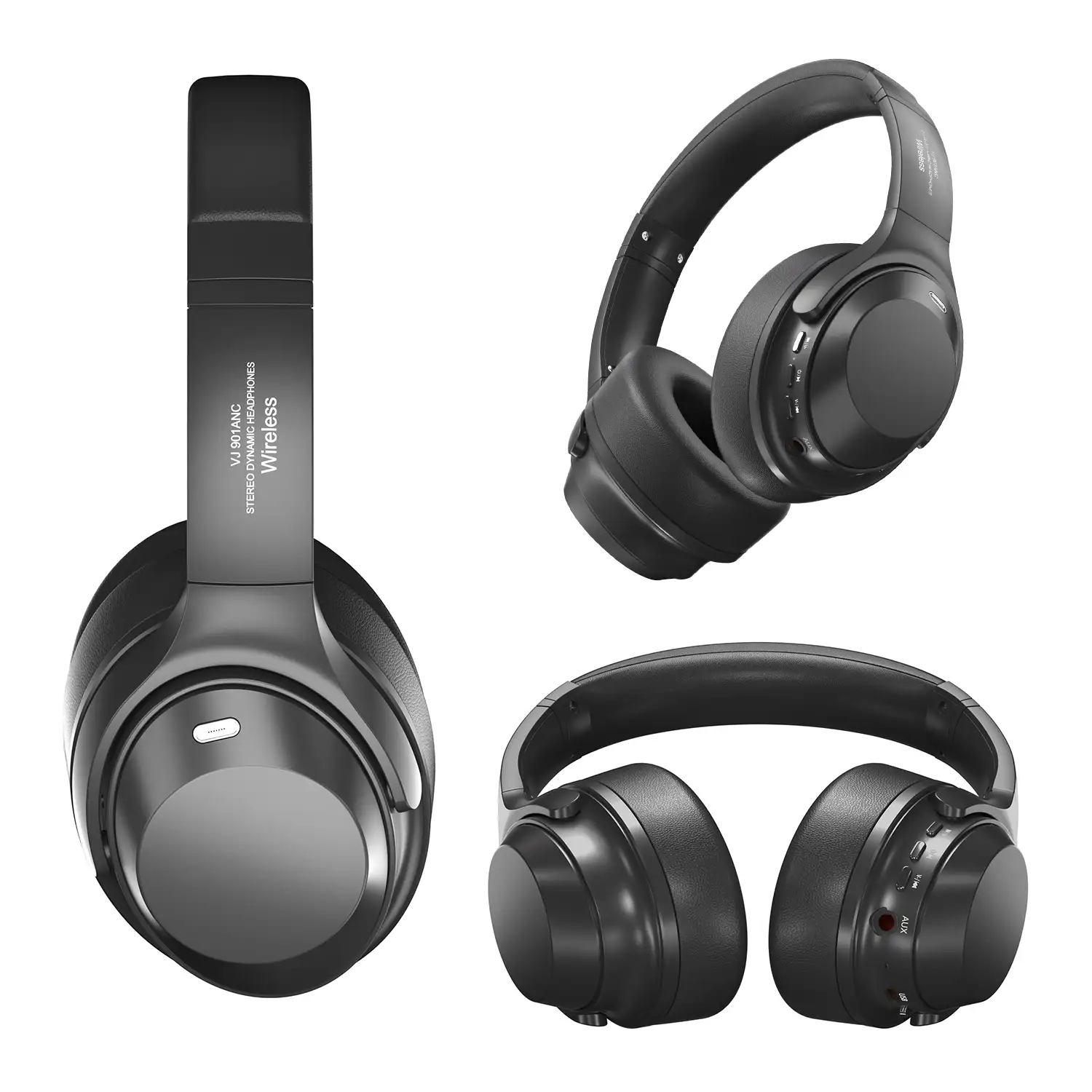 Cascos VJ901 Bluetooth 5.3 con cancelación activa de ruido ANC. Manos libres, acceso asistente de voz.