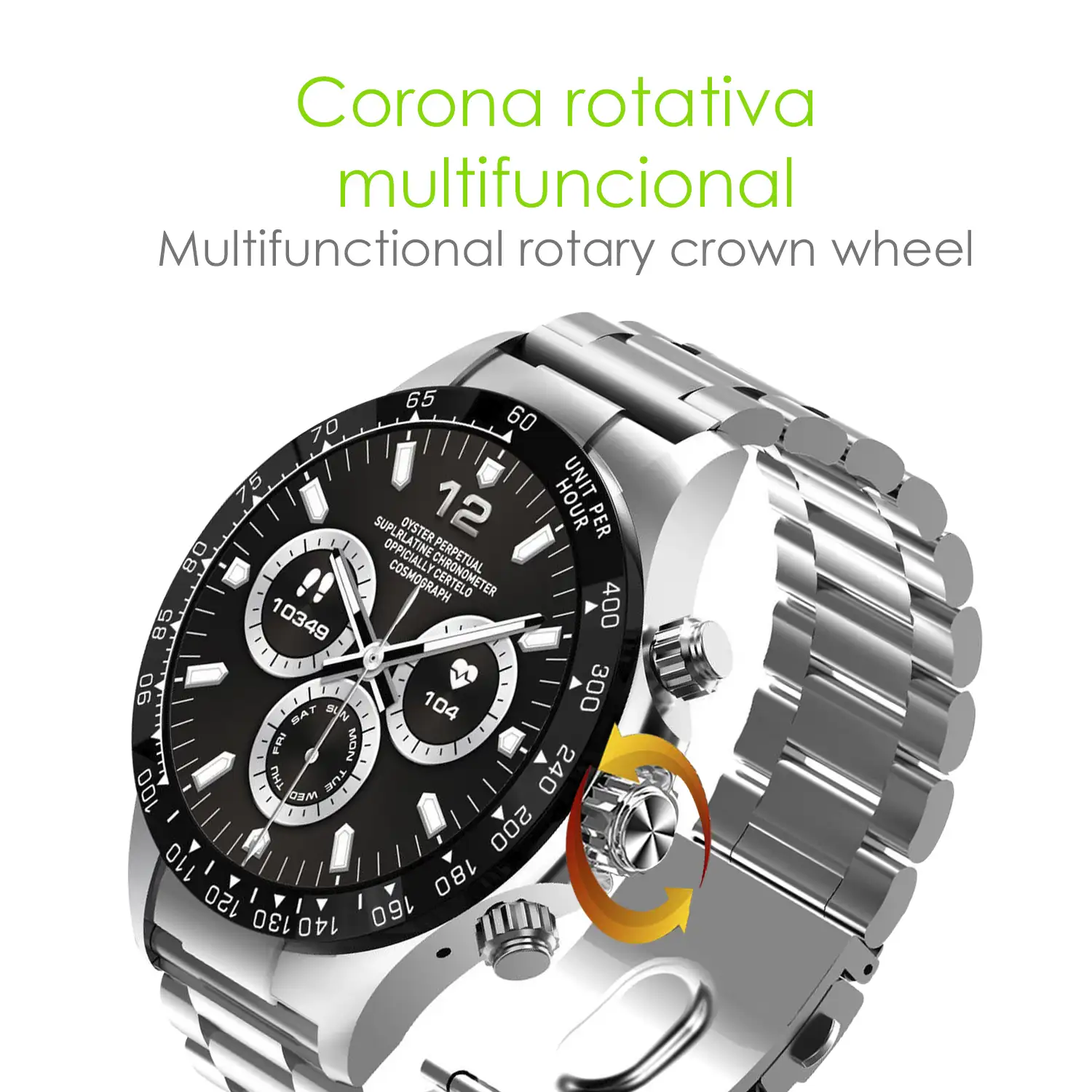Smartwatch G6 Max. Llamadas BT, notificaciones, asistente de voz. Monitor de tensión y cardiaco, multideportivo.