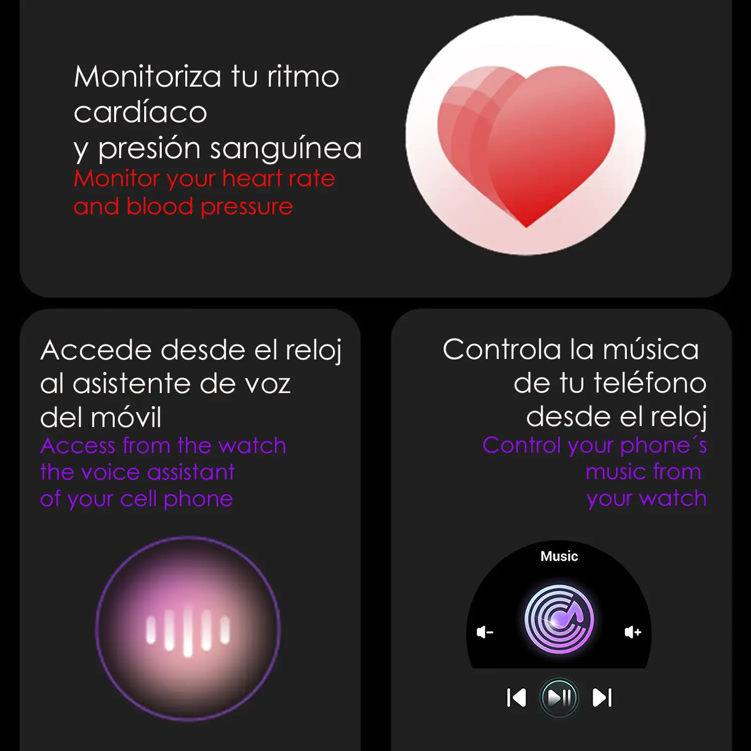 Smartwatch G6 Max. Llamadas BT, notificaciones, asistente de voz. Monitor de tensión y cardiaco, multideportivo.