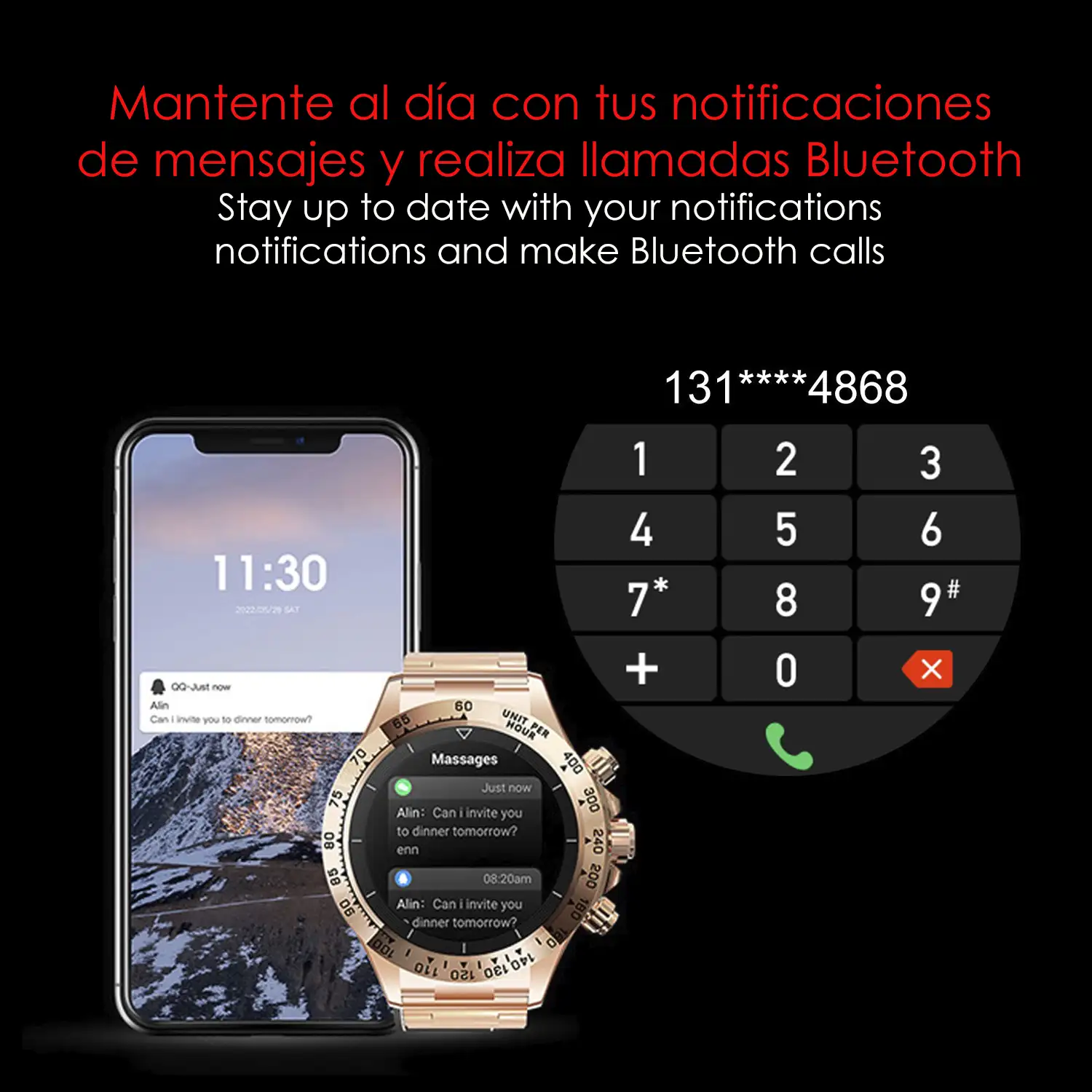 Smartwatch G6 Max. Llamadas BT, notificaciones, asistente de voz. Monitor de tensión y cardiaco, multideportivo.