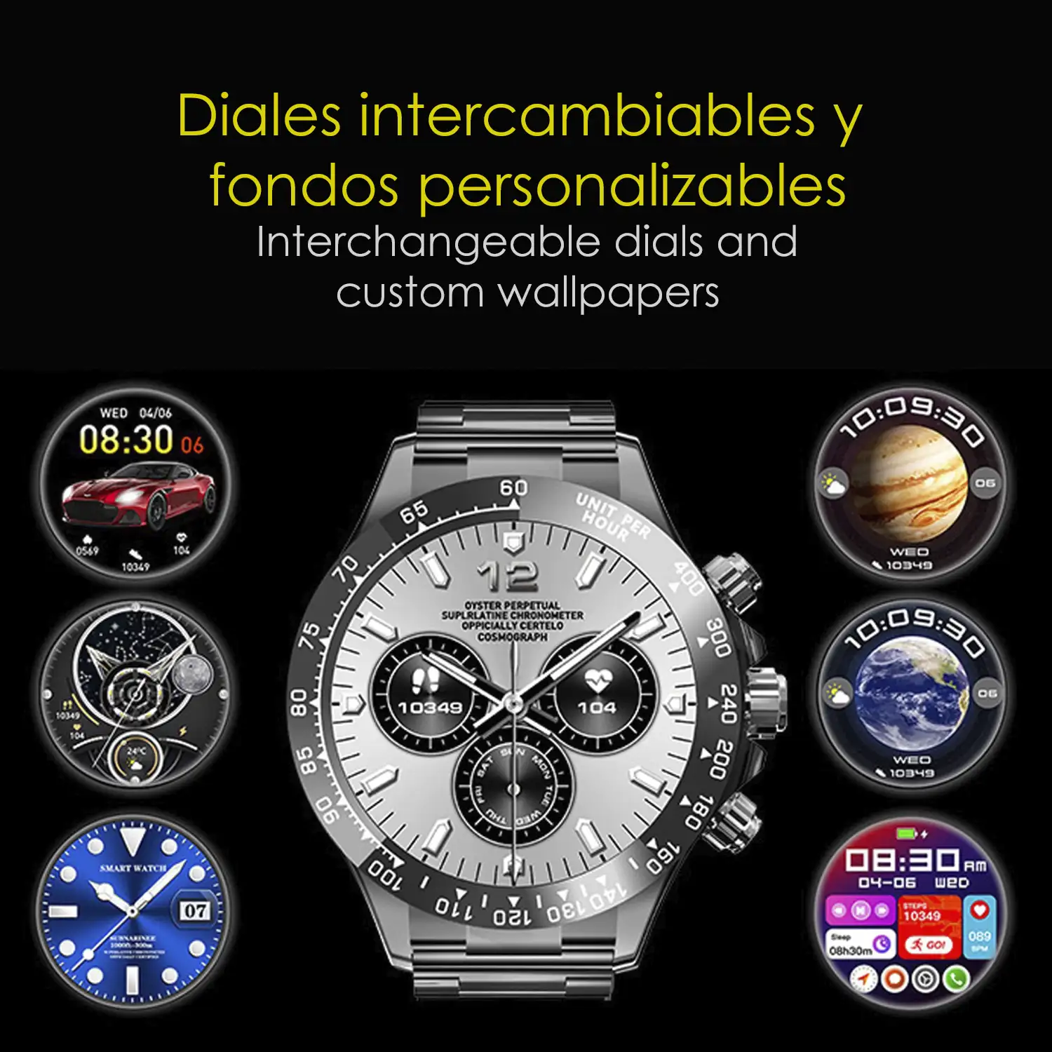 Smartwatch G6 Max. Llamadas BT, notificaciones, asistente de voz. Monitor de tensión y cardiaco, multideportivo.