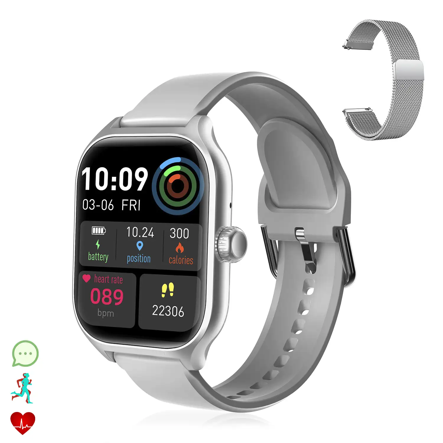 Smartwatch GT4 Pro con llamadas BT, notificaciones push. Monitor deportivo y de salud. Corona multifunción.